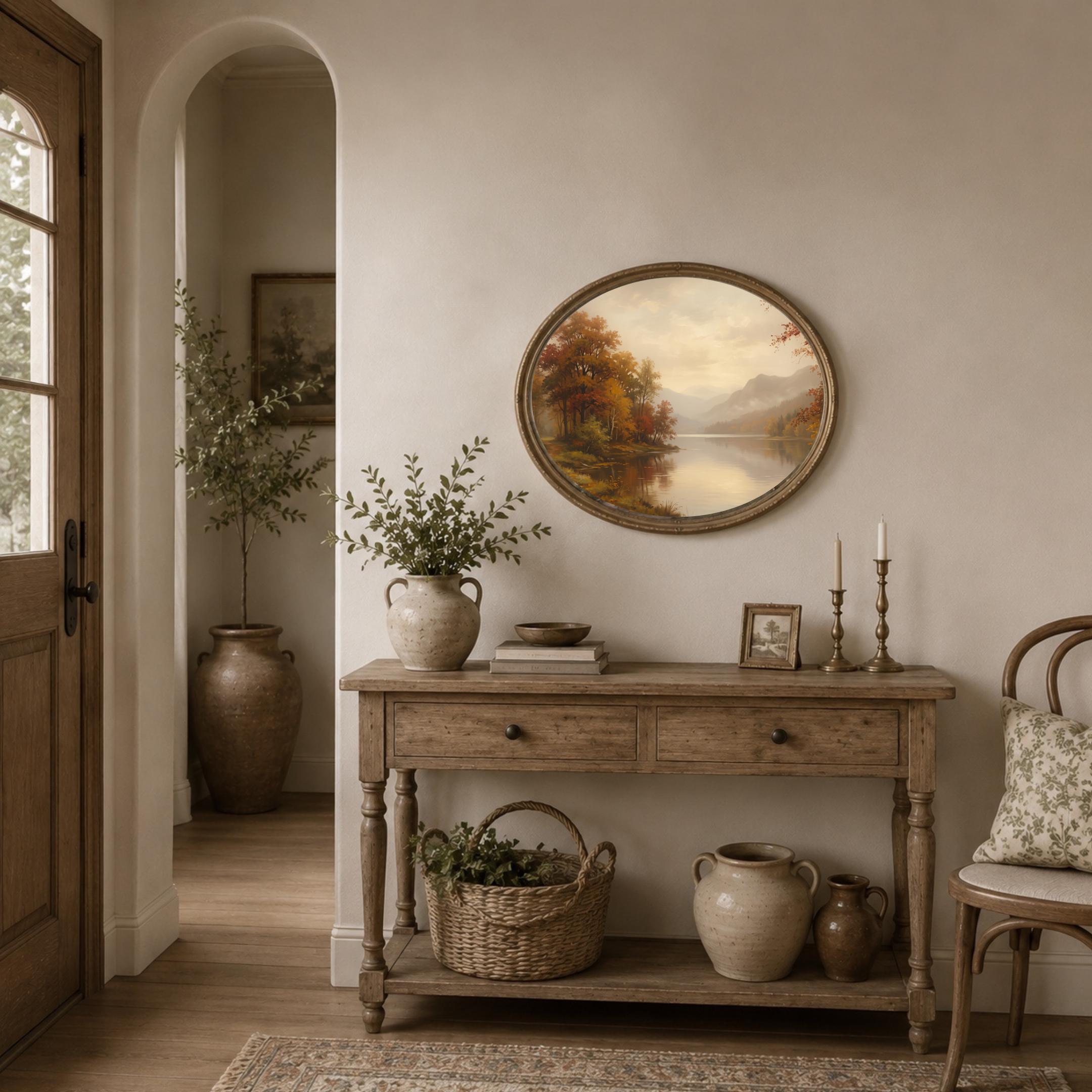 Autumn Lake Landscape Print, Moody Countryside Landscape, Rustic Fall Decor (Digital Download) — image 5