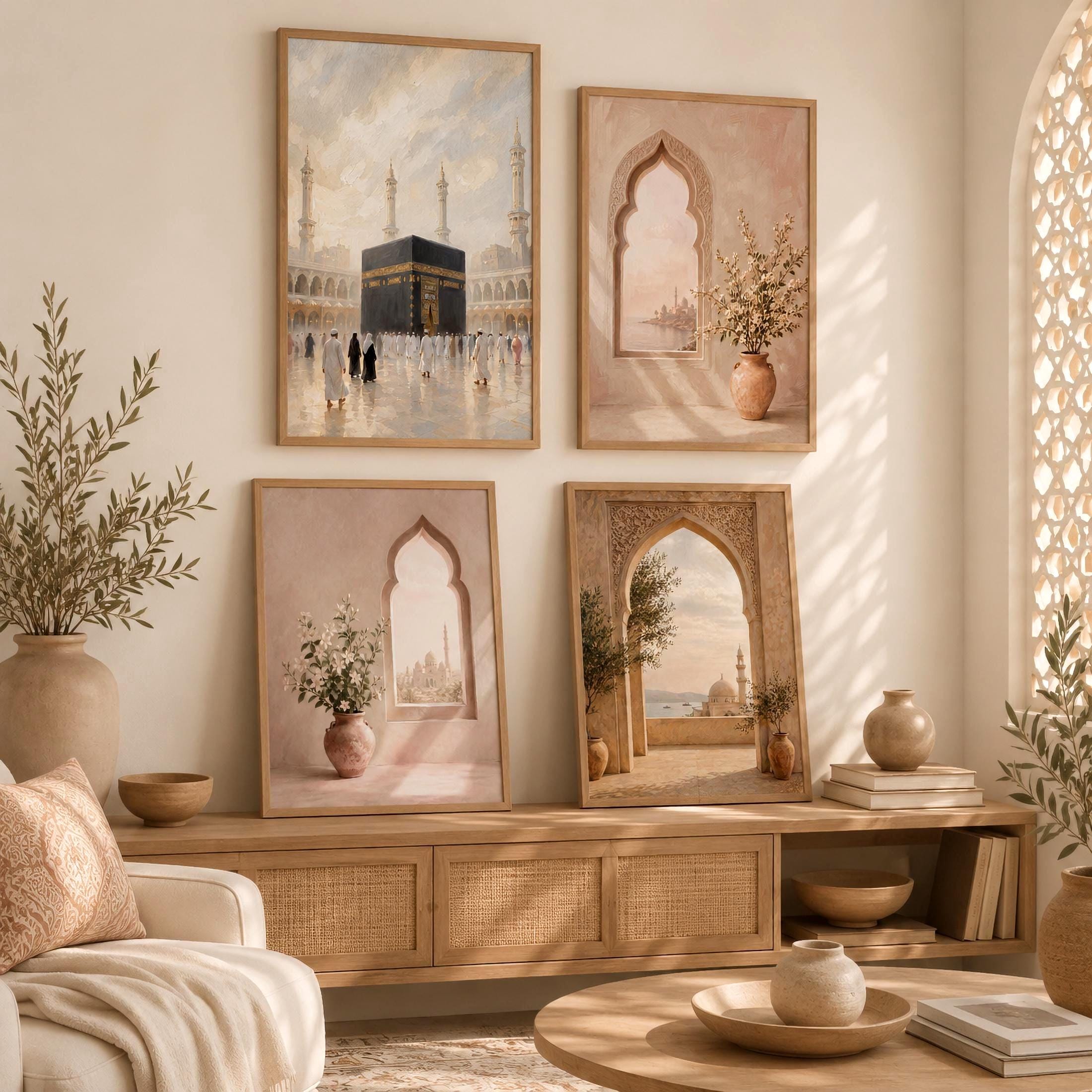 Islamic Wall Art Set of 7, Mosque Prints, Neutral Prayer Room Decor Digital Download — image 5