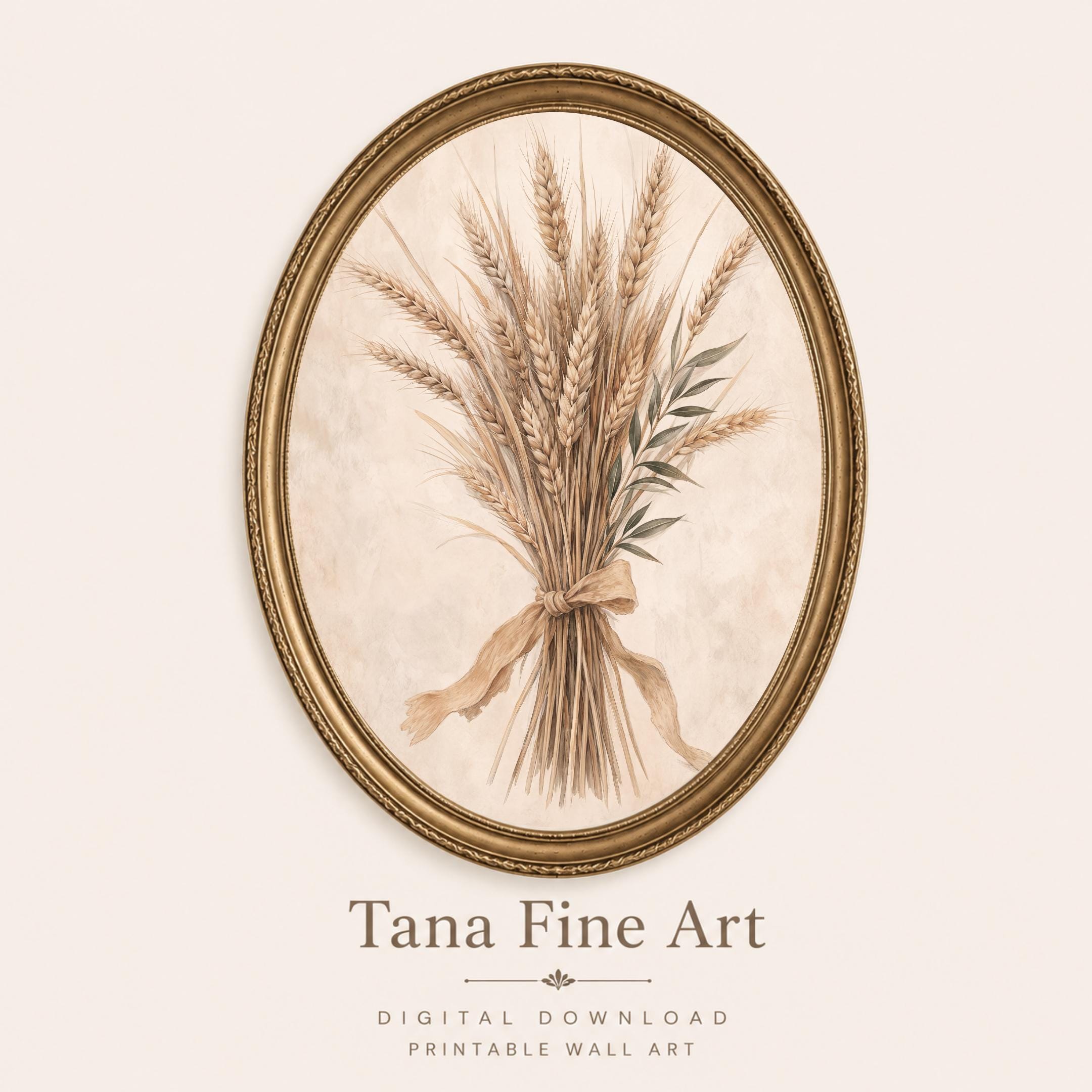 Wheat Bundle Fall Wall Art | Rustic Harvest Botanical Print | Farmhouse Printable Digital Download