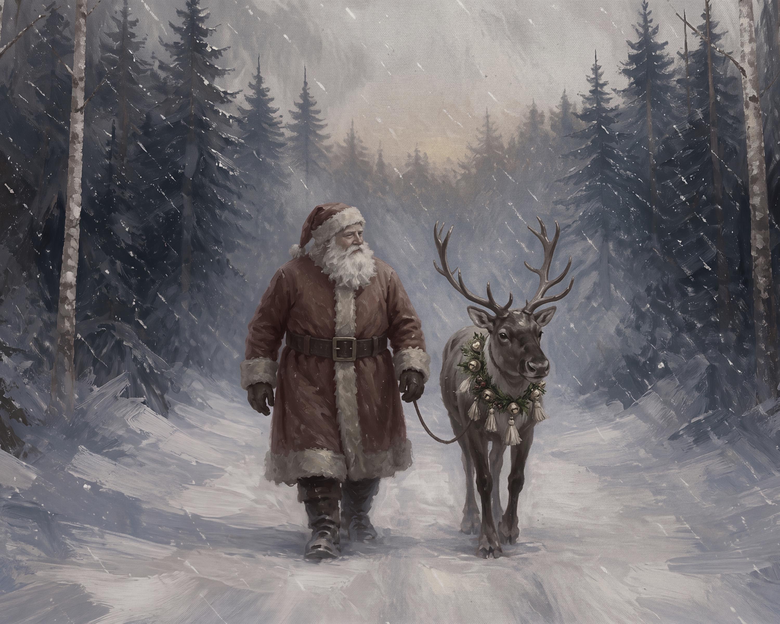 Santa & Reindeer along the Forest Trail — image 2