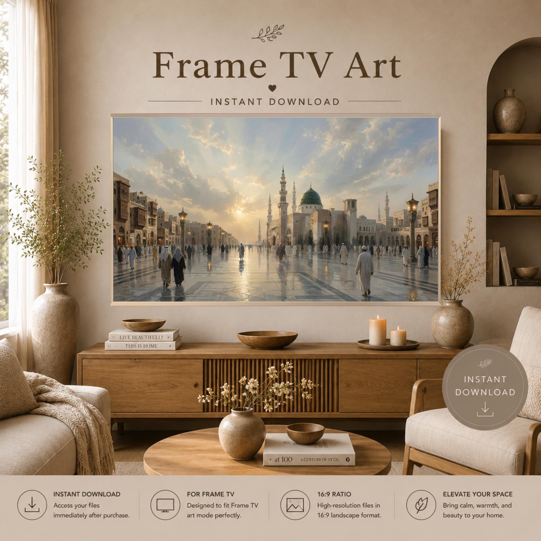 Medina Frame TV Art, Islamic Muslim Home Decor, Peaceful Mosque Art (Digital Download) — image 2