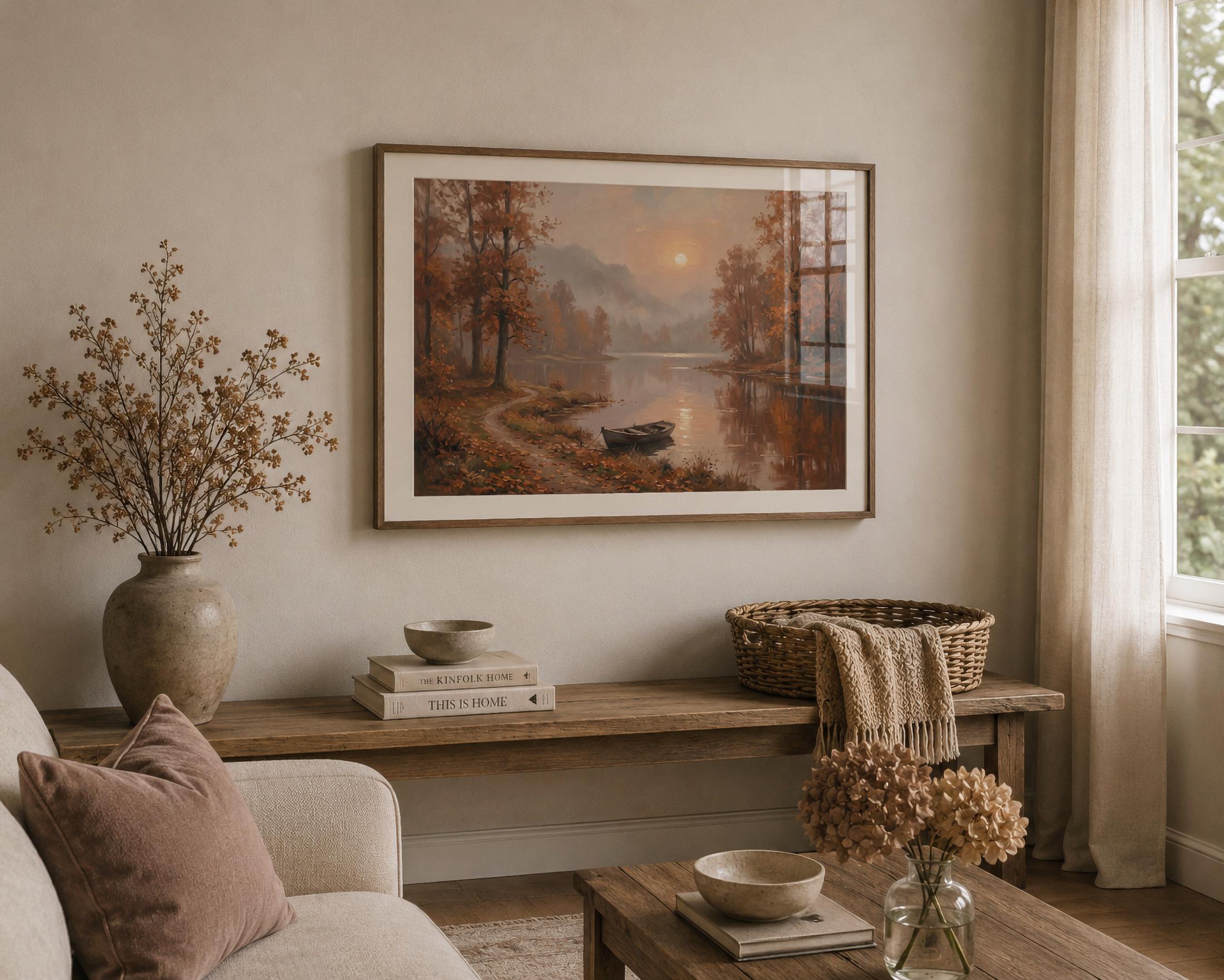 Moody Fall Landscape Wall Art, Autumn Landscape Print, Rustic Cabin Decor  (Digital Download) — image 4