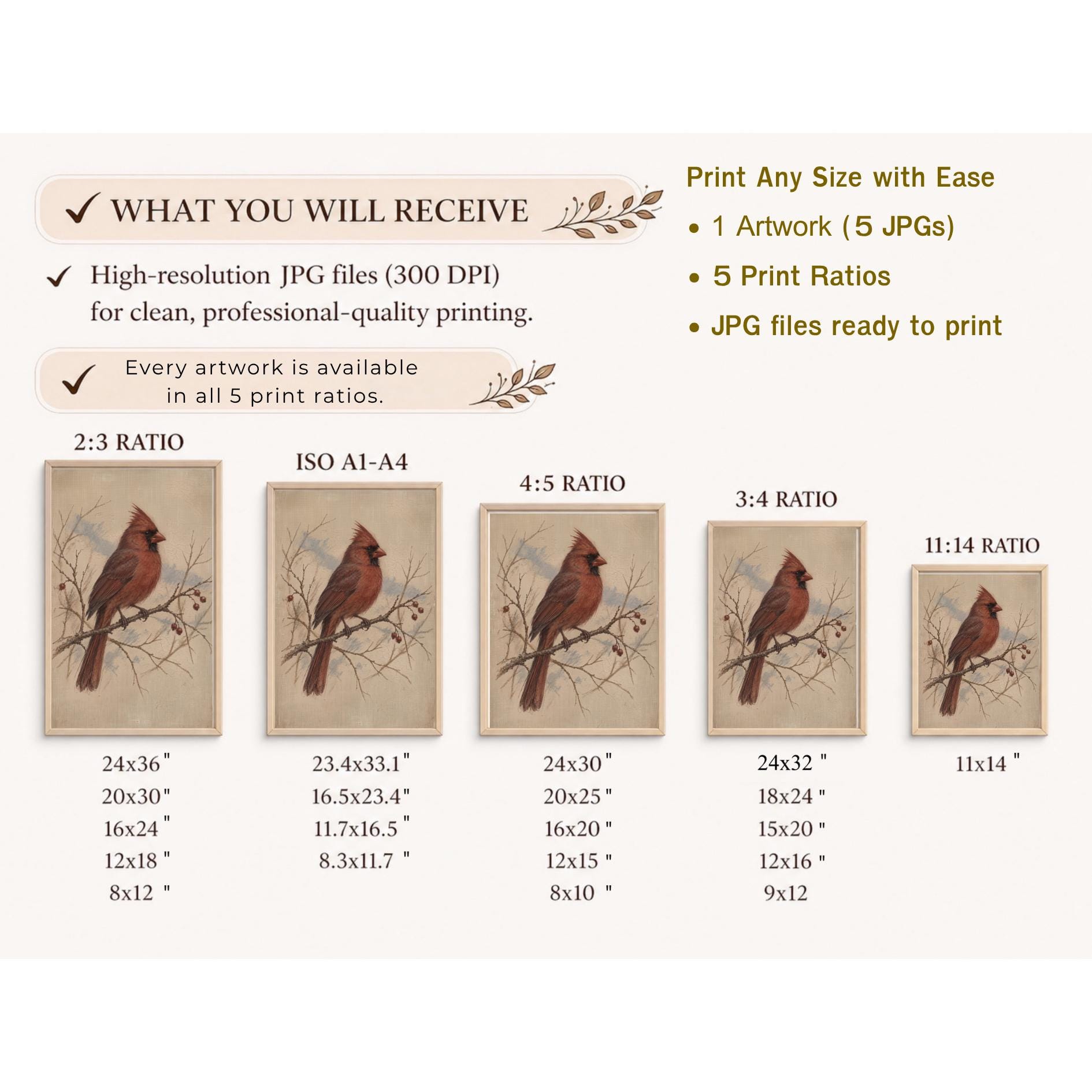 Red Cardinal on a Winter Branch — image 10