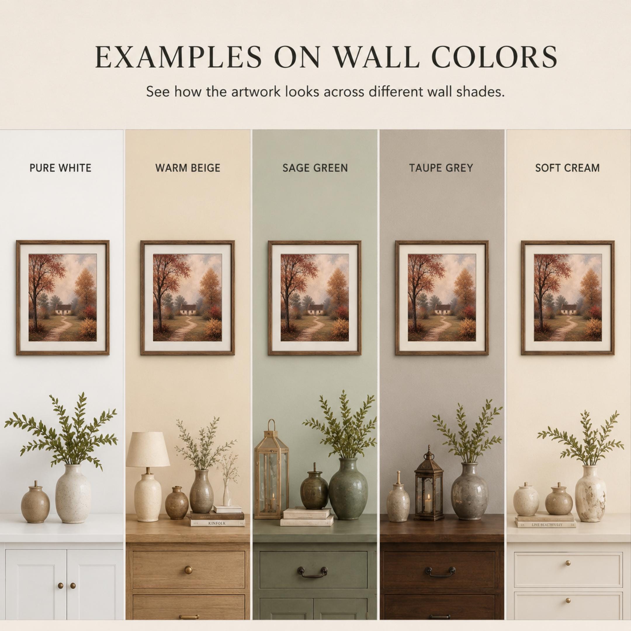 Autumn Cottage Wall Art | Fall Landscape Print | Vintage Farmhouse Digital Download — image 9