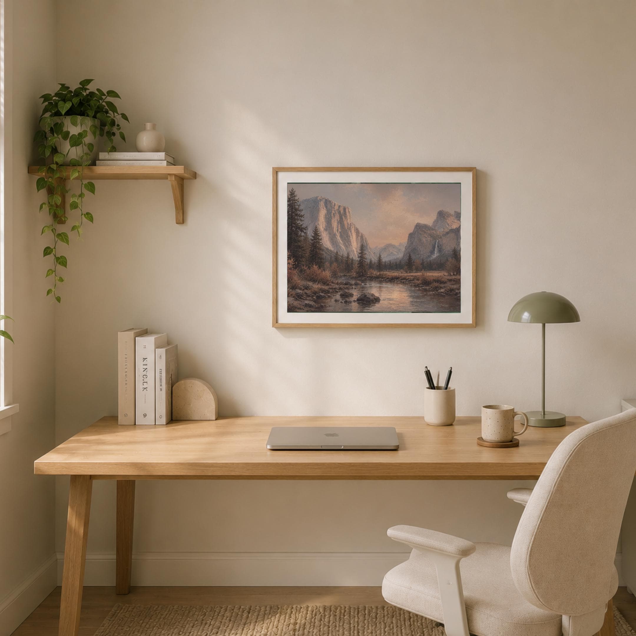 Mountain Landscape Wall Art | Vintage Yosemite Inspired | Moody River Valley Printable Digital Download — image 6