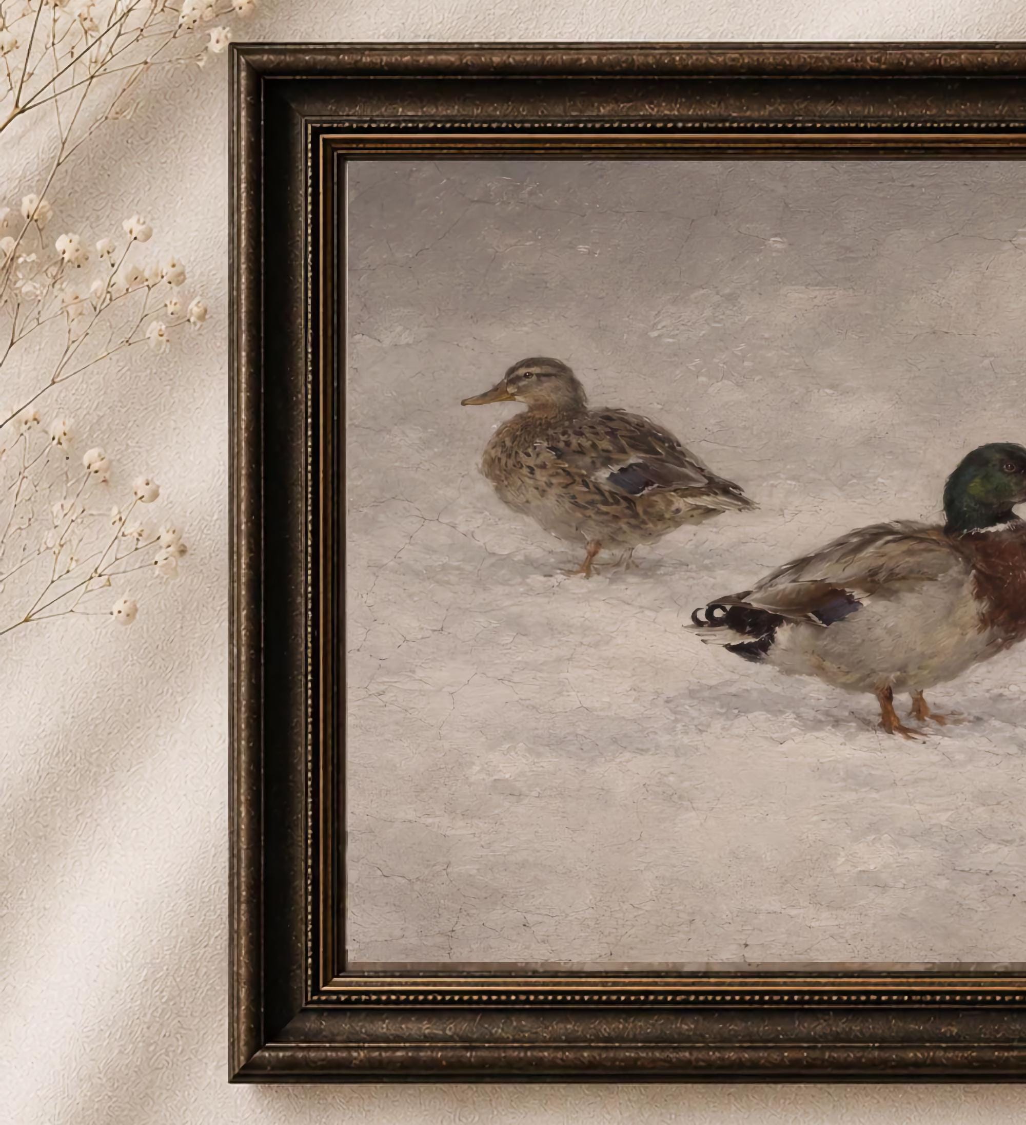 Three Mallards on the Snow — image 2