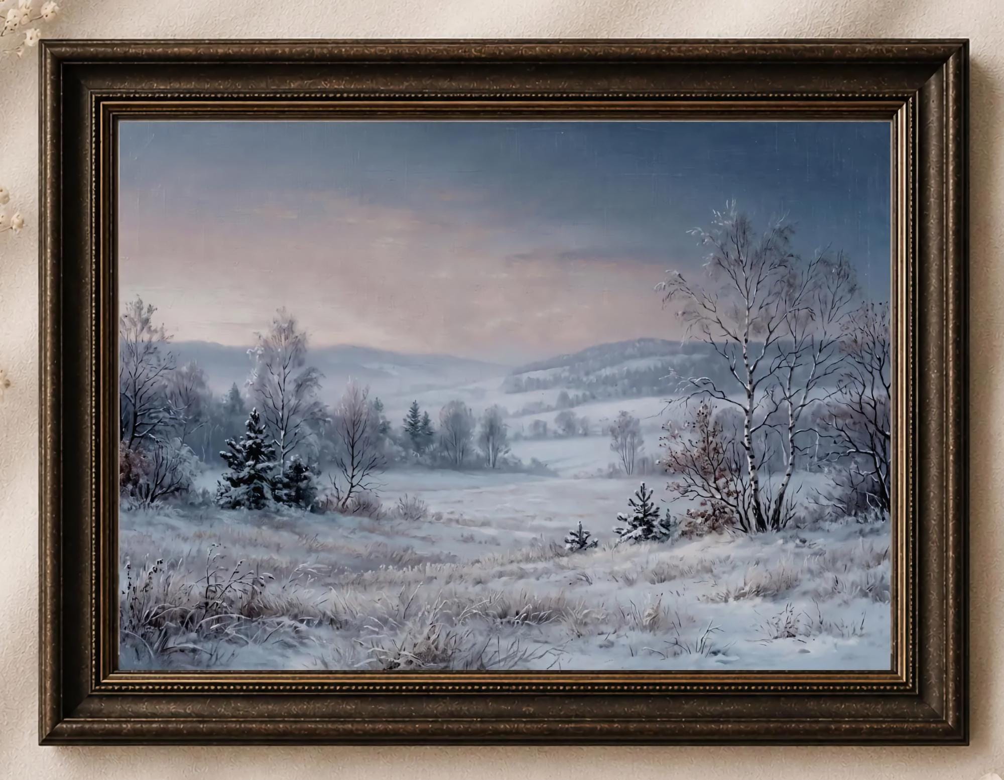 Birch Trees beneath a Pastel Winter Sky — image 2