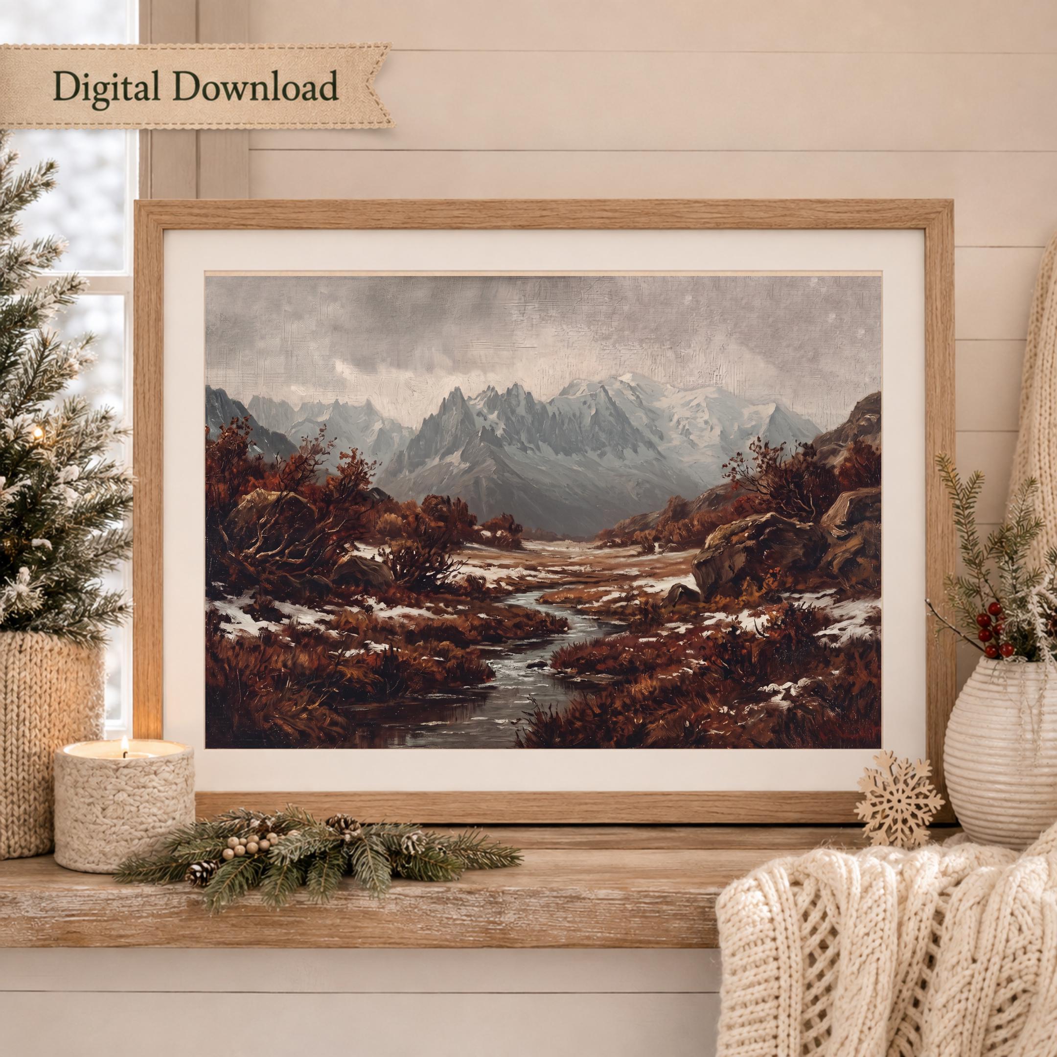 Dark River below the Winter Peaks — image 8