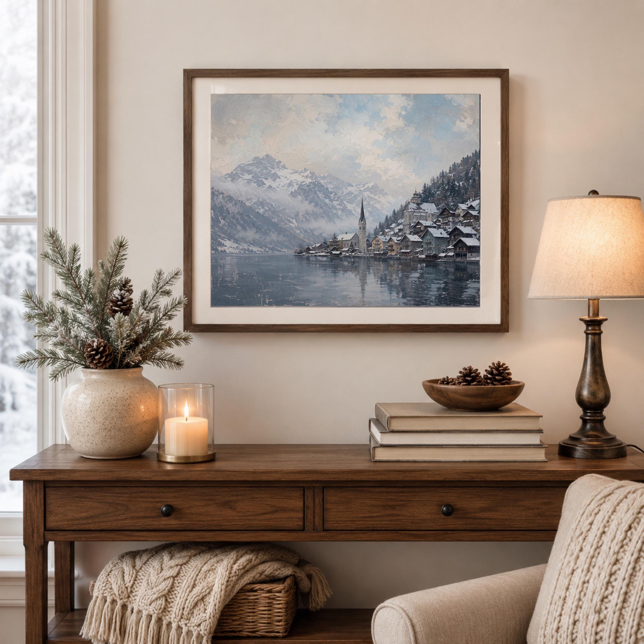 Hallstatt-Inspired Village beneath Snowy Peaks — image 4