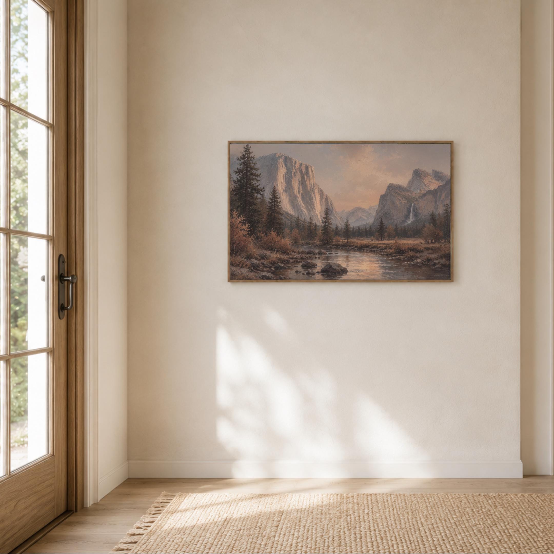 Mountain Landscape Wall Art | Vintage Yosemite Inspired | Moody River Valley Printable Digital Download — image 7