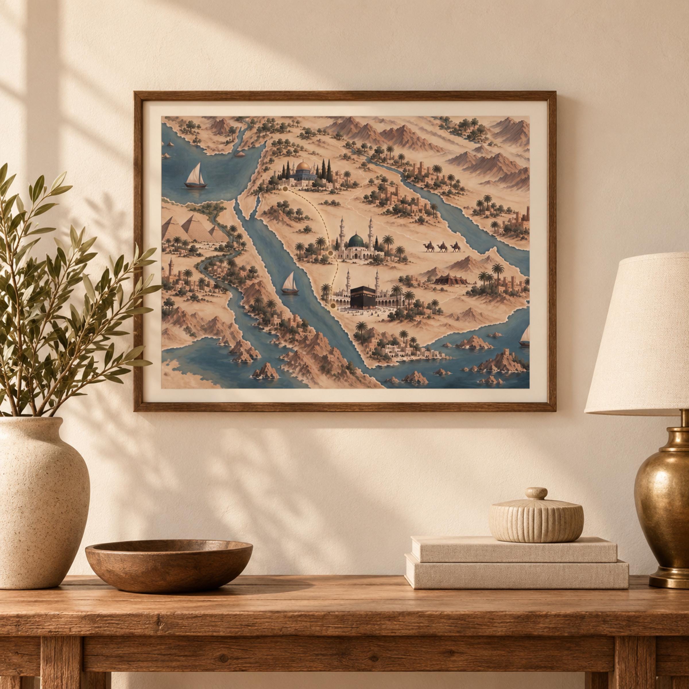 Sacred Landmarks across a Desert Map — image 3