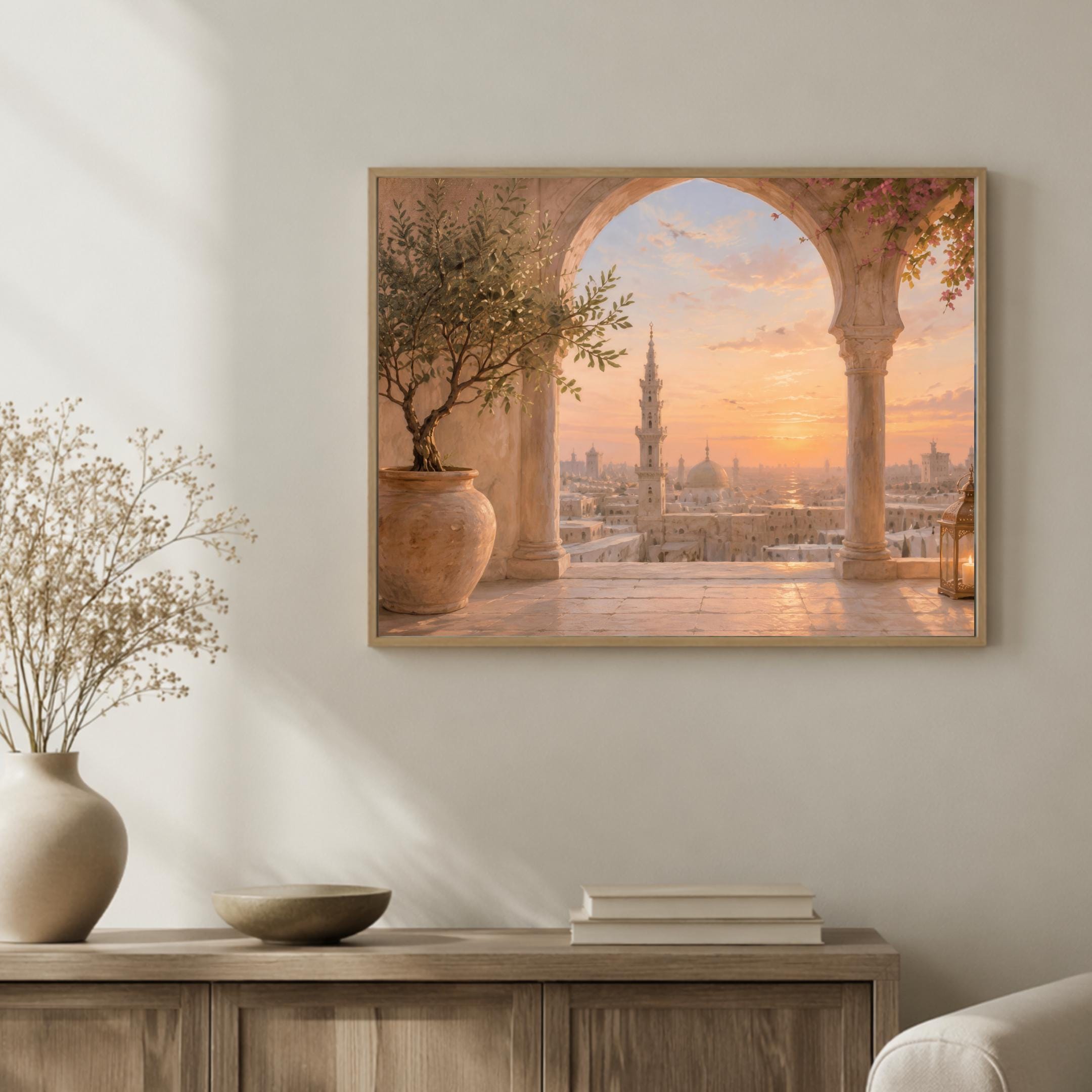 Sunset Mosque View beyond the Olive Tree — image 5