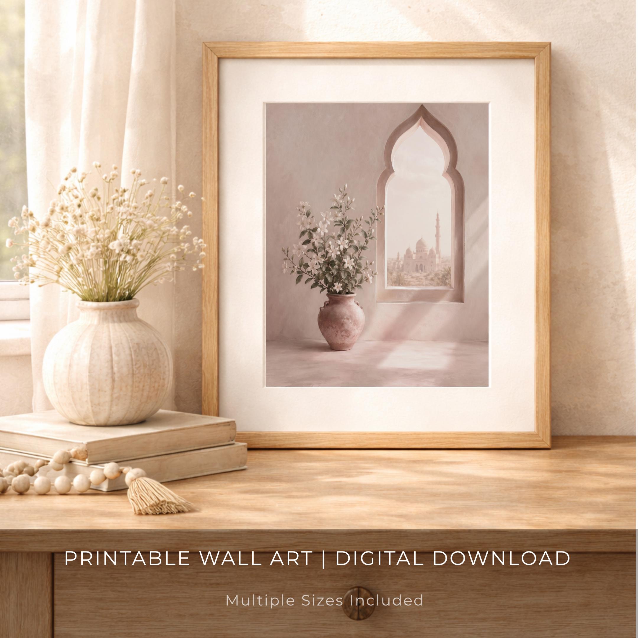 White Blossoms beside the Arch Window — image 7