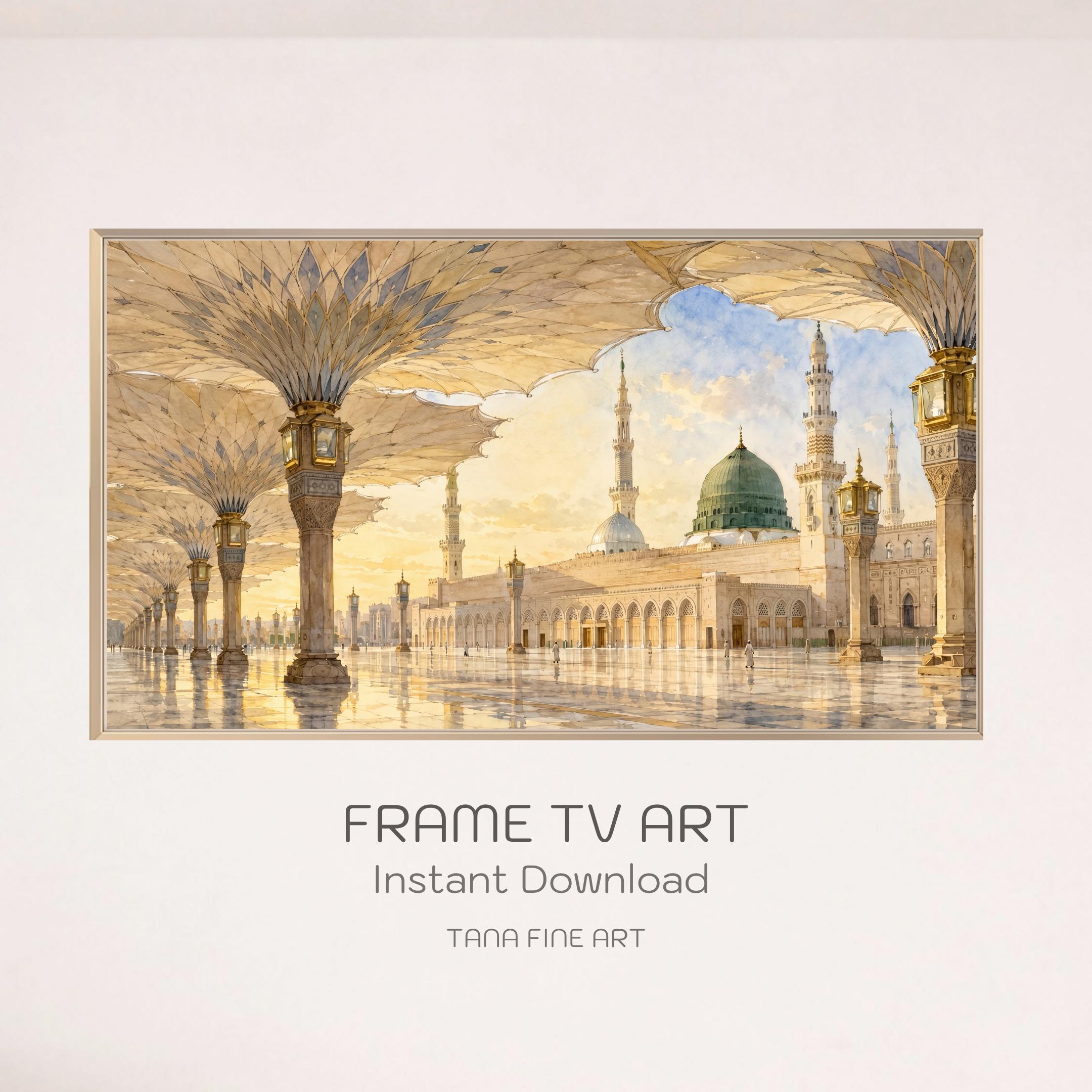 Islamic Frame TV Art Set of 3 | Watercolor Mosque Architecture | Samsung The Frame Digital Download — image 6