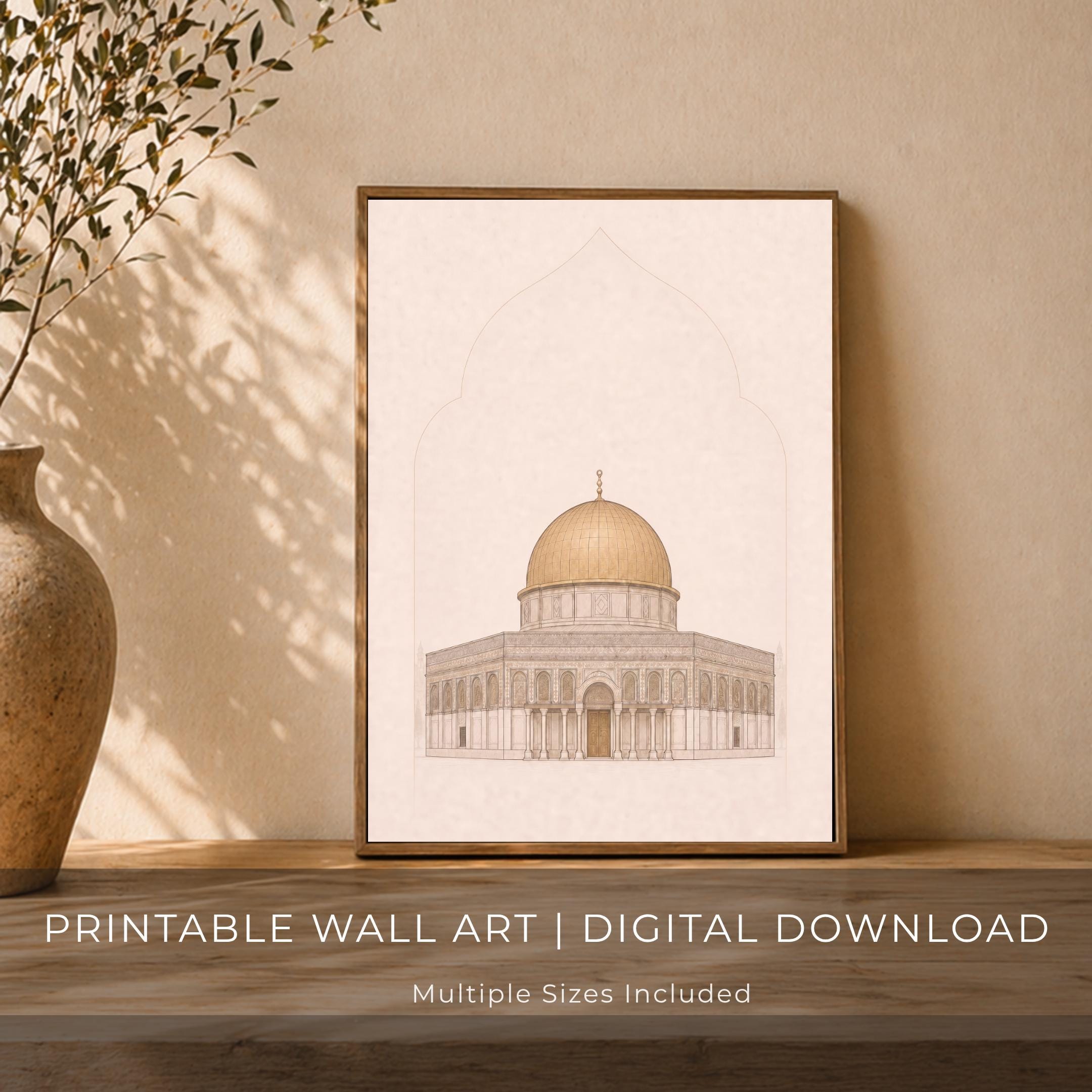 Islamic Wall Art Set Prints | Mosque Kaaba Dome Inspired | Prayer Room Digital Download — image 9