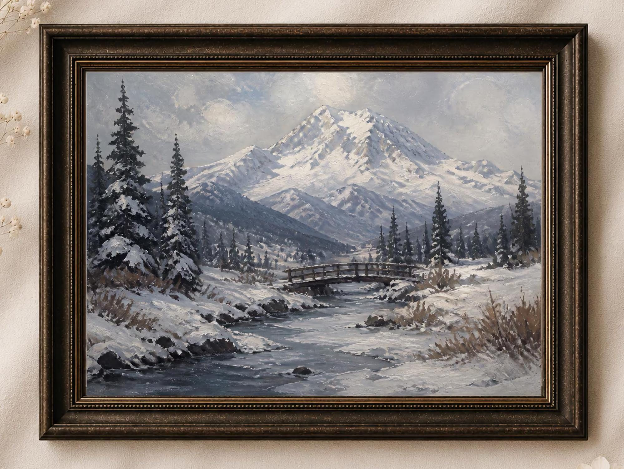 A Small Bridge beneath the Snowy Mountain — image 2
