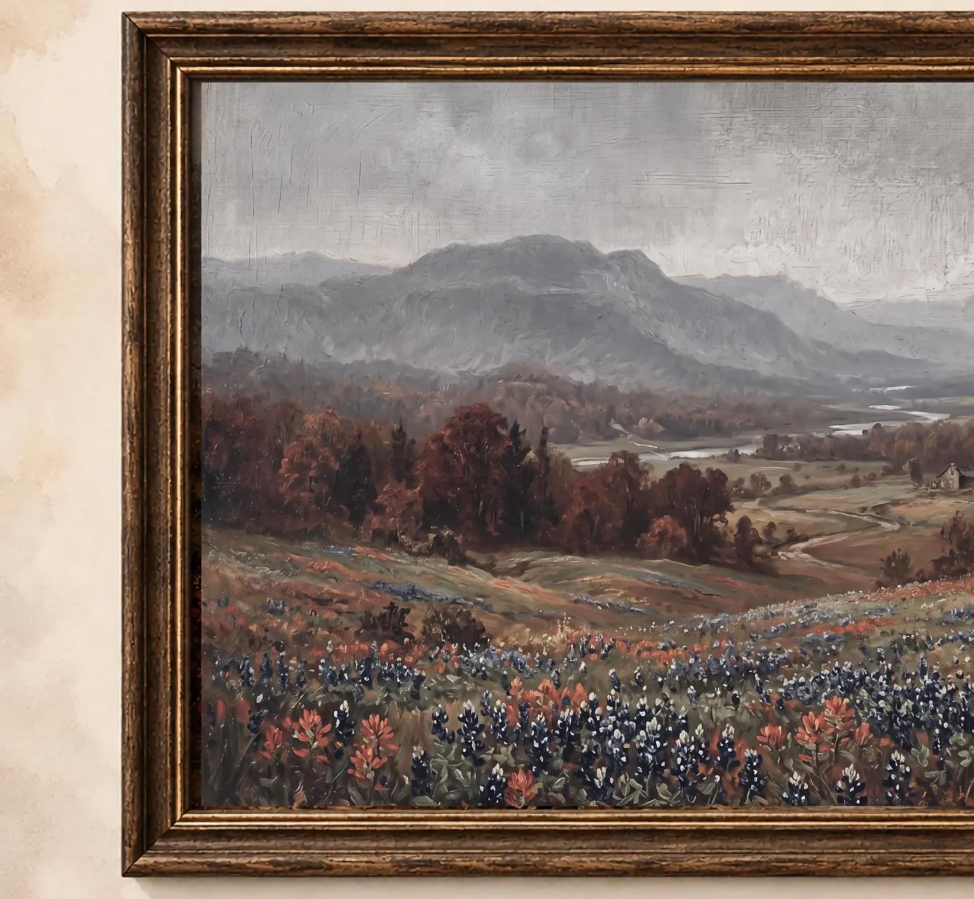 Mountain Meadow Wall Art | Vintage Wildflower Landscape Print | Fall Nature Printable Digital Download — image 2