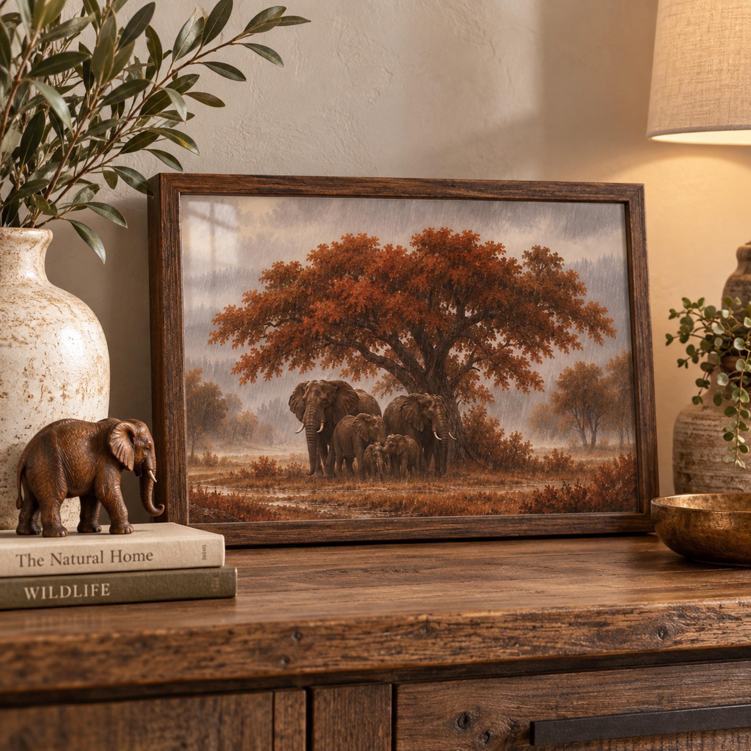 Elephant Wall Art | Wildlife Family Print | Safari Lodge Decor | Printable Digital Download — image 4