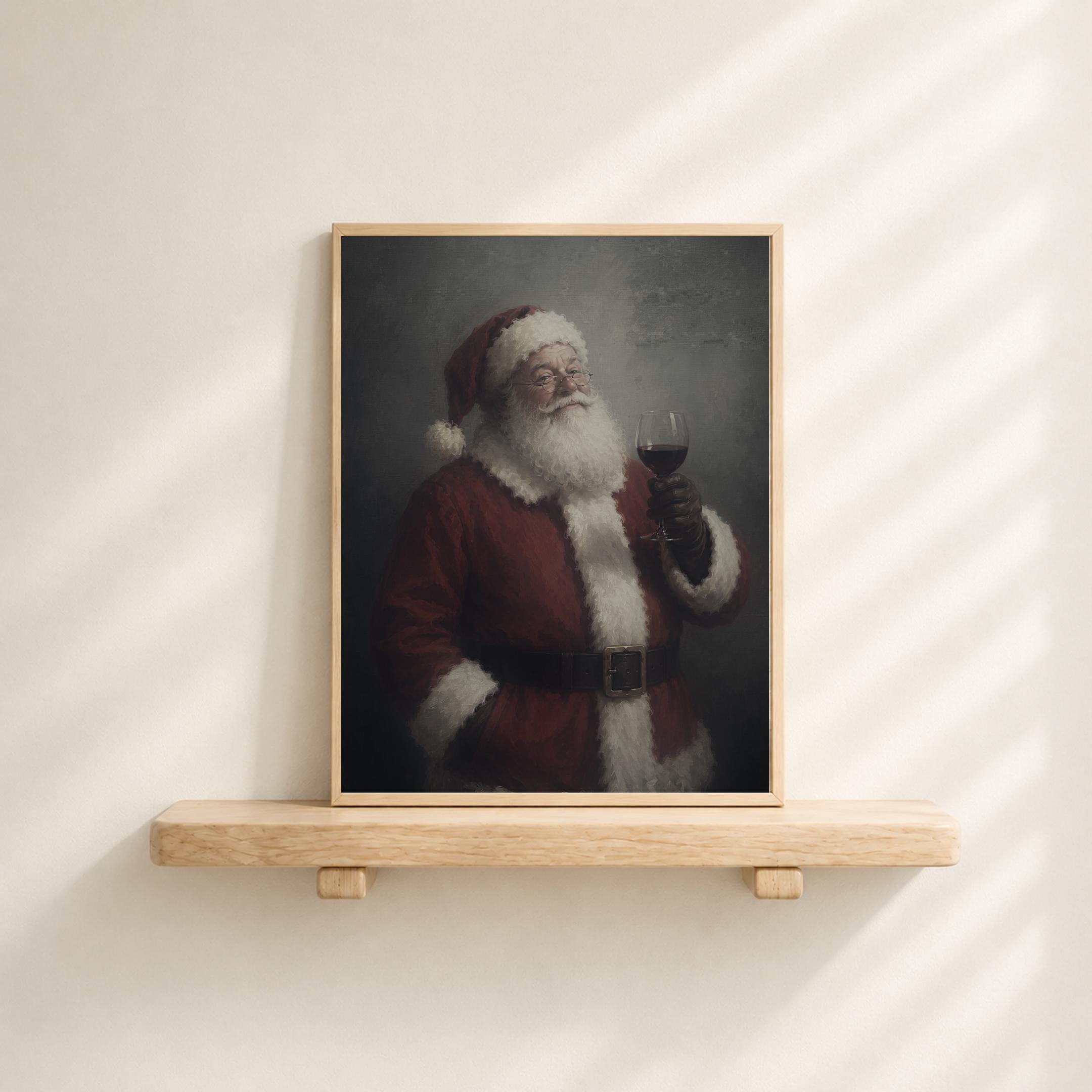 Santa with a Glass of Red Wine — image 7