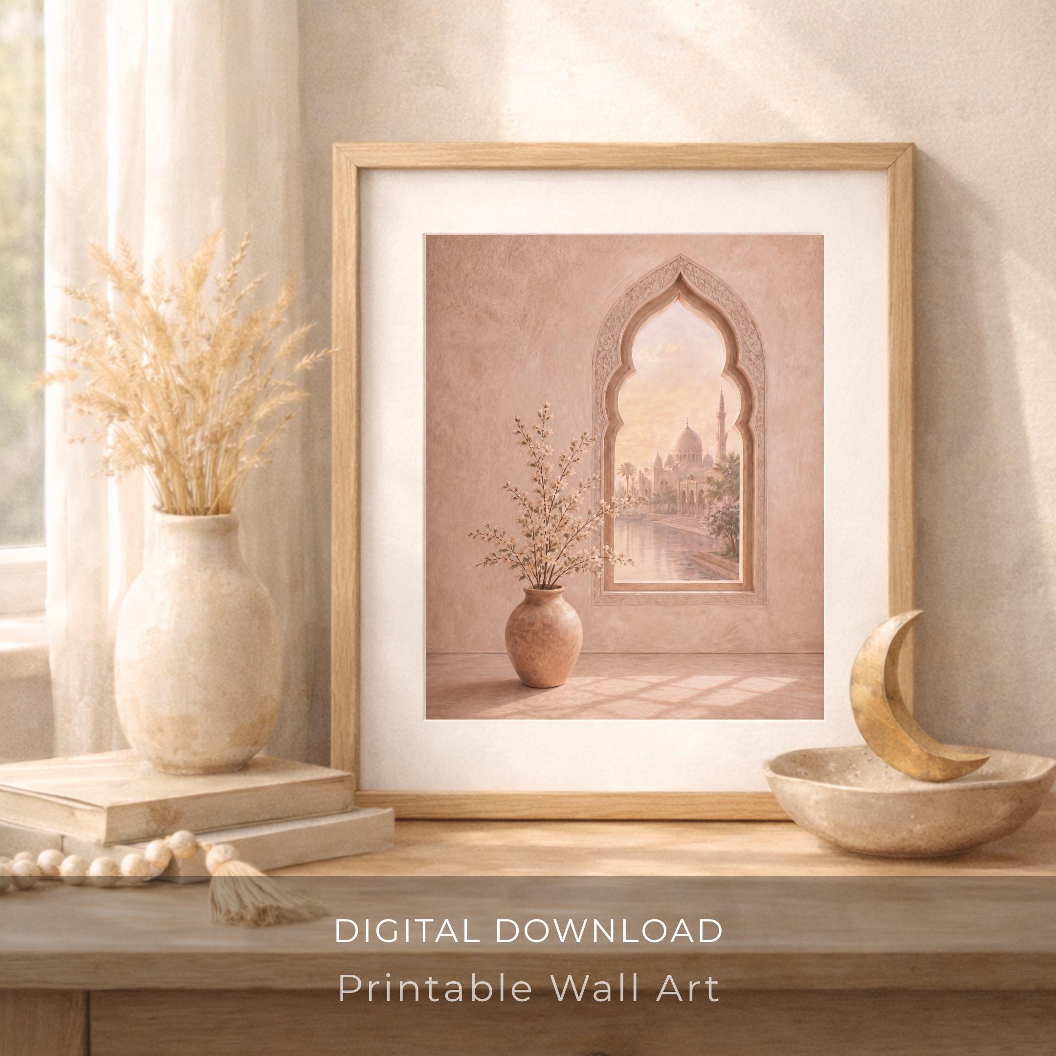 Islamic Arch Window Printable, Beige Mosque Decor | Mediterranean Wall Decor (Digital Download) — image 7