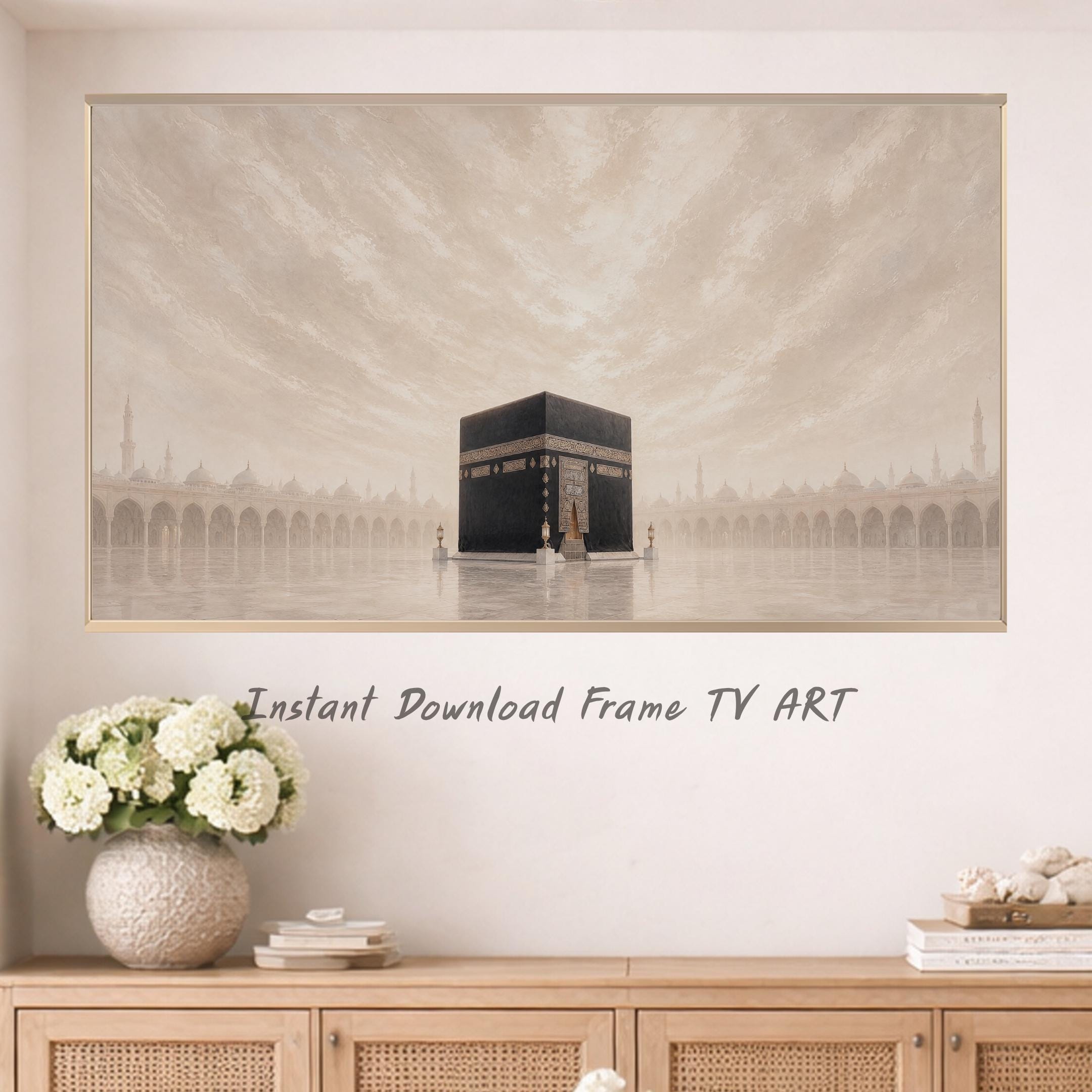 Kaaba Islamic TV Art, Minimalist Frame TV, Neutral Tones (Digital Download) — image 7