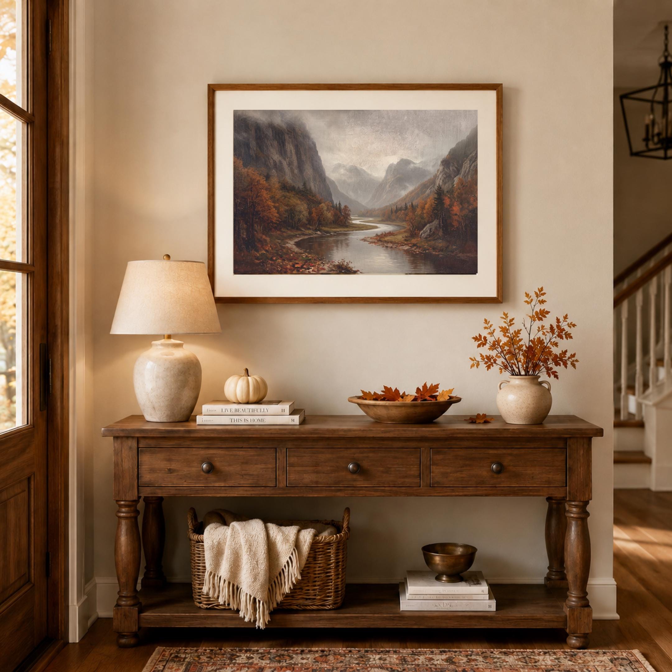 Autumn Mountain Printable Wall Art, Moody River Valley Landscape, Rustic Decor Digital Download — image 7