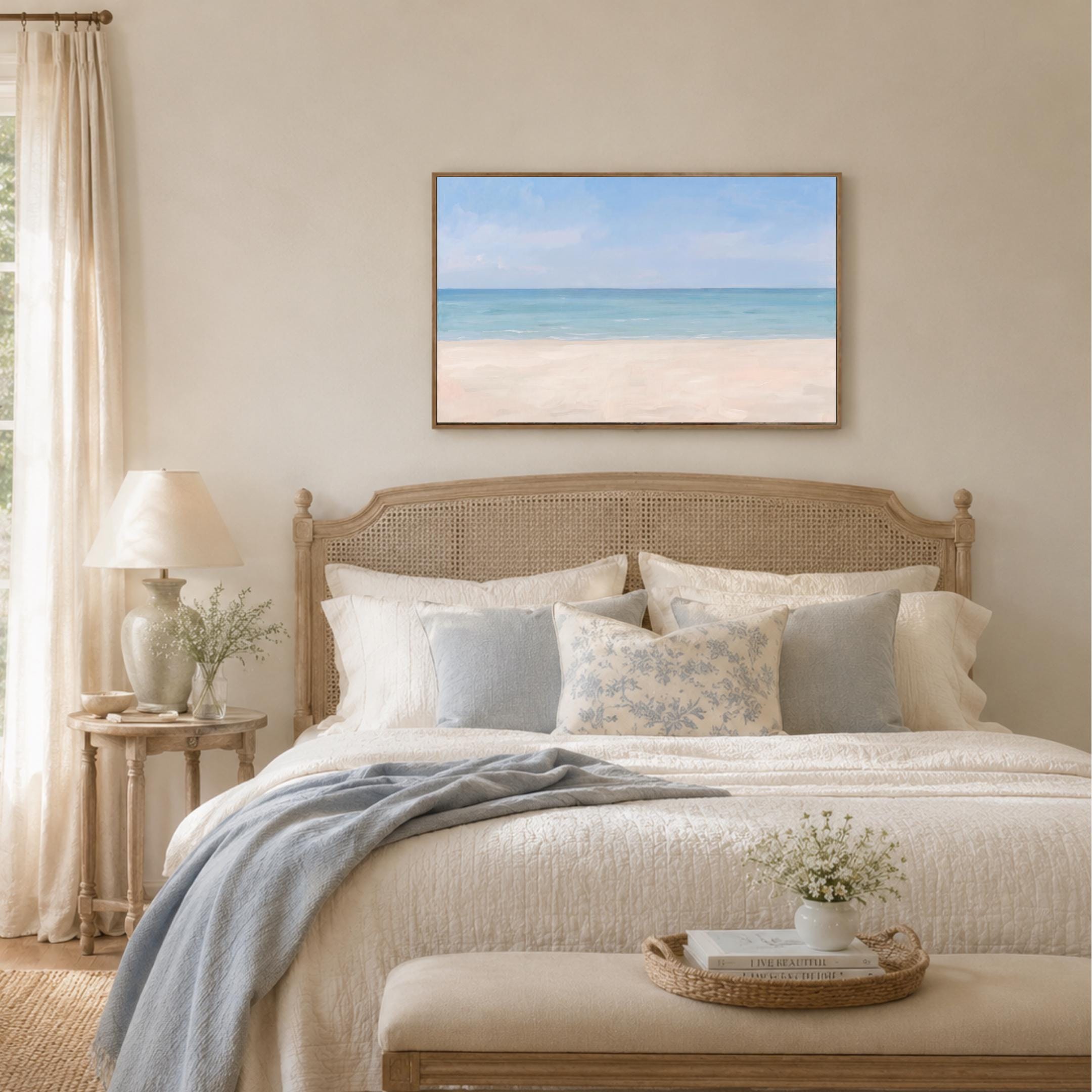 Minimal Coastal Summer Wall Art, Ocean Beach Landscape Print, Neutral Summer Decor (Digital Download) — image 5