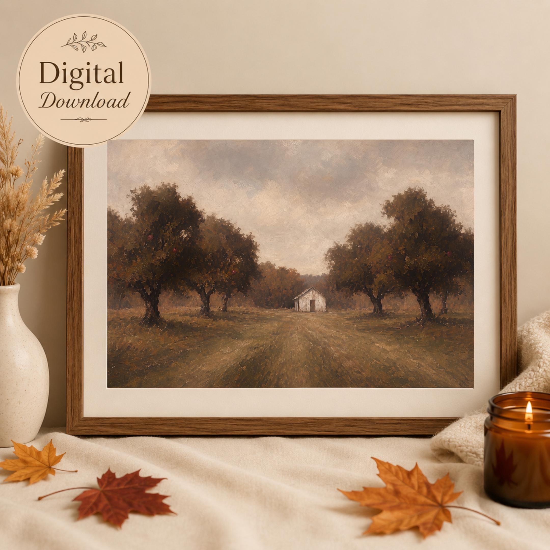 Fall Orchard Wall Art | Rustic Apple Grove Print | Autumn Printable Digital Download — image 6
