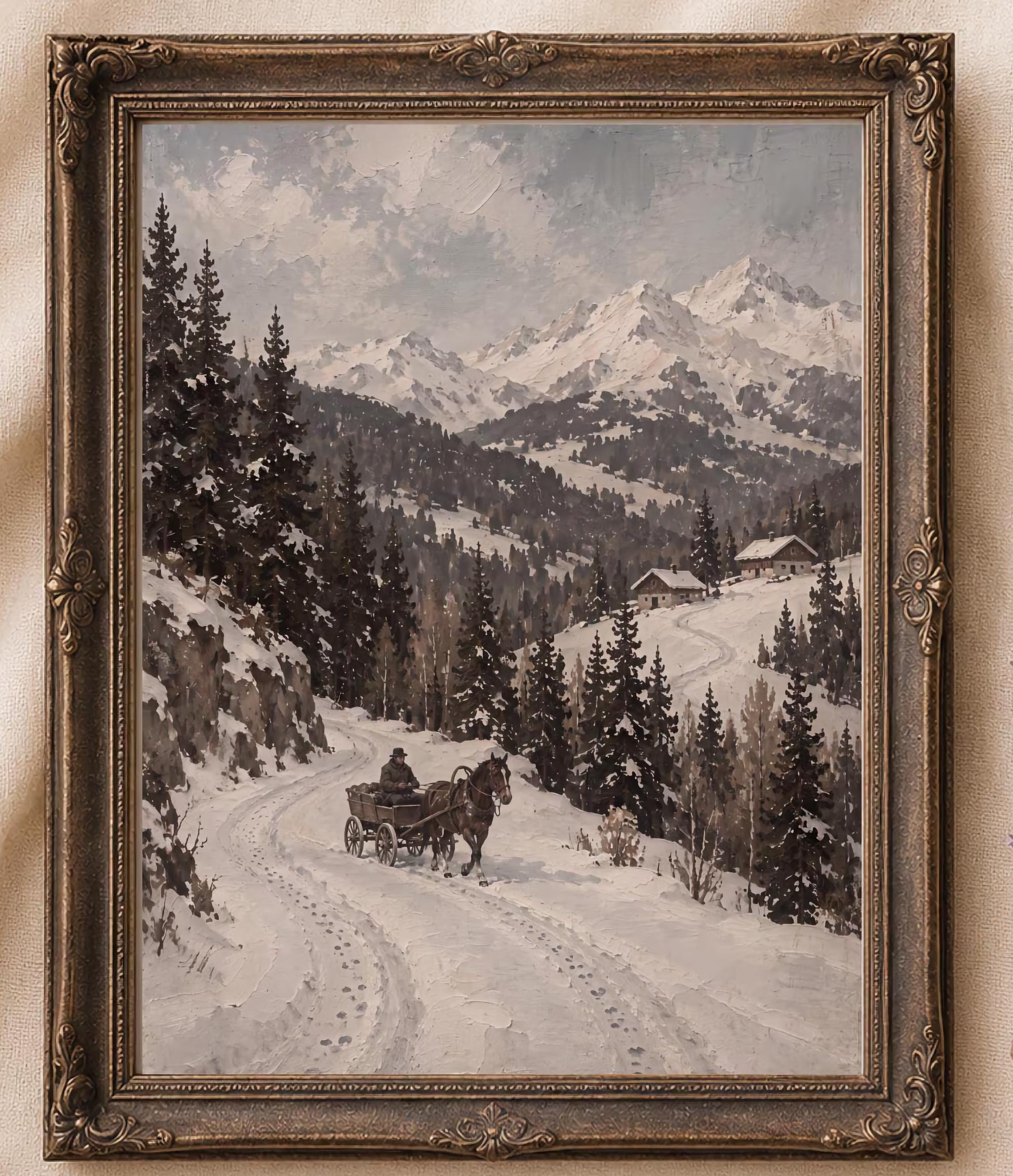 Horse & Wagon on the Alpine Road — image 2