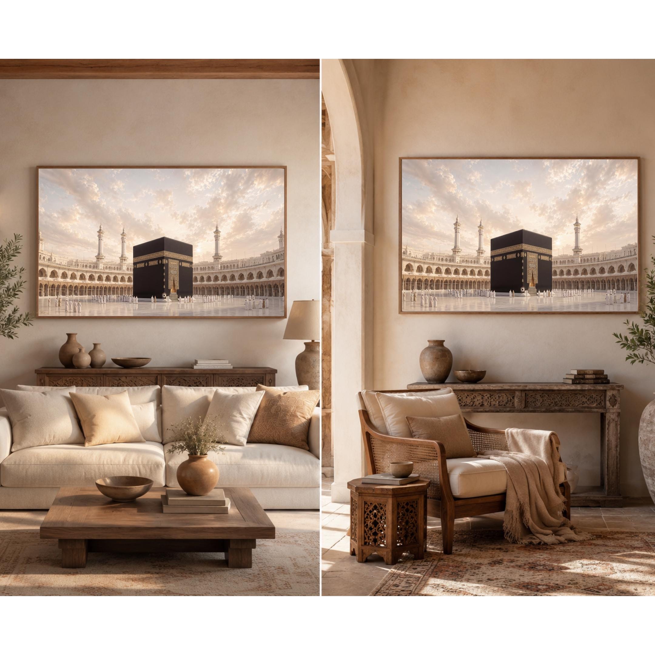 Neutral Kaaba Frame TV Art, Islamic Hajj Digital Download, Samsung Art Mode — image 3