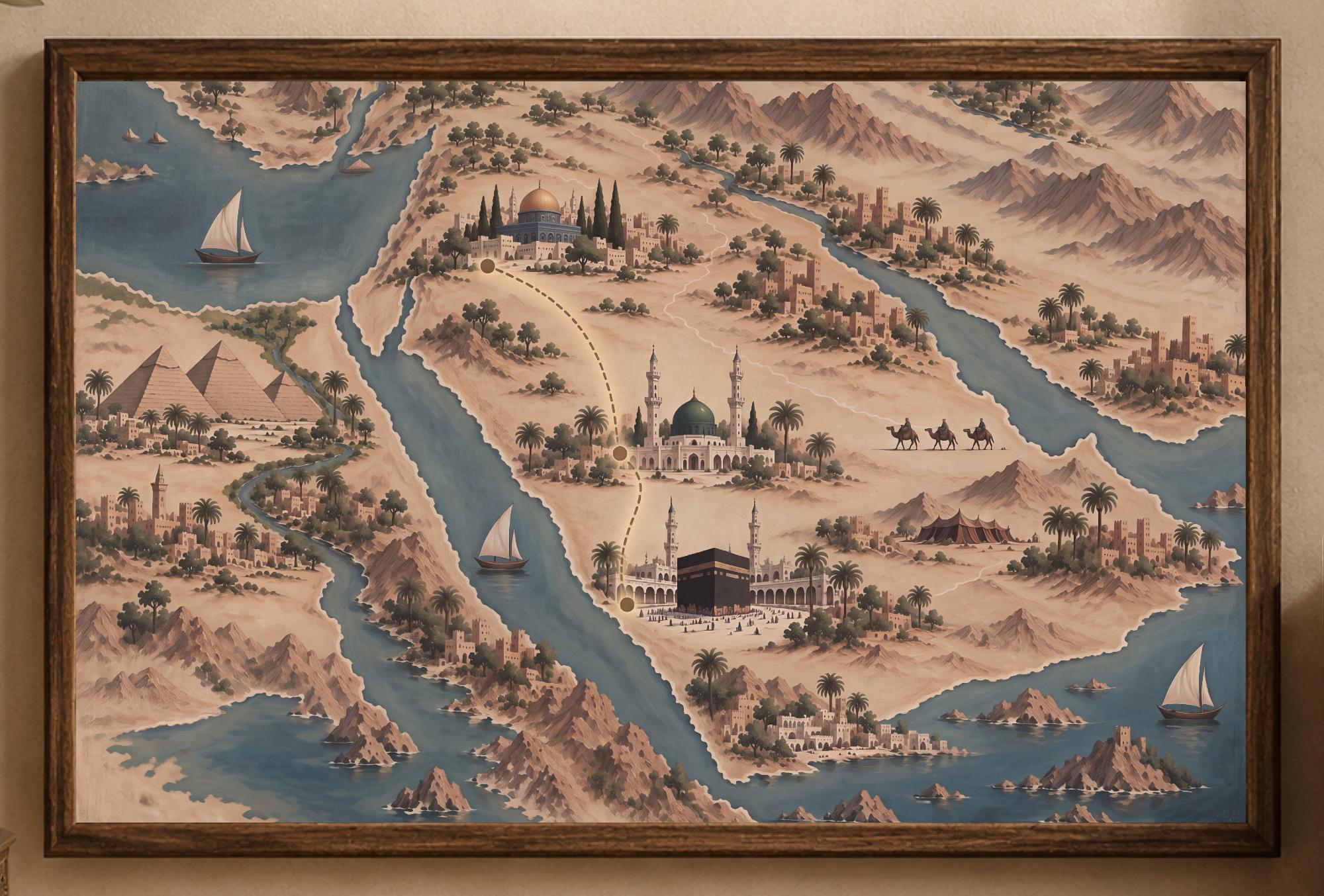 Sacred Landmarks across a Desert Map — image 2