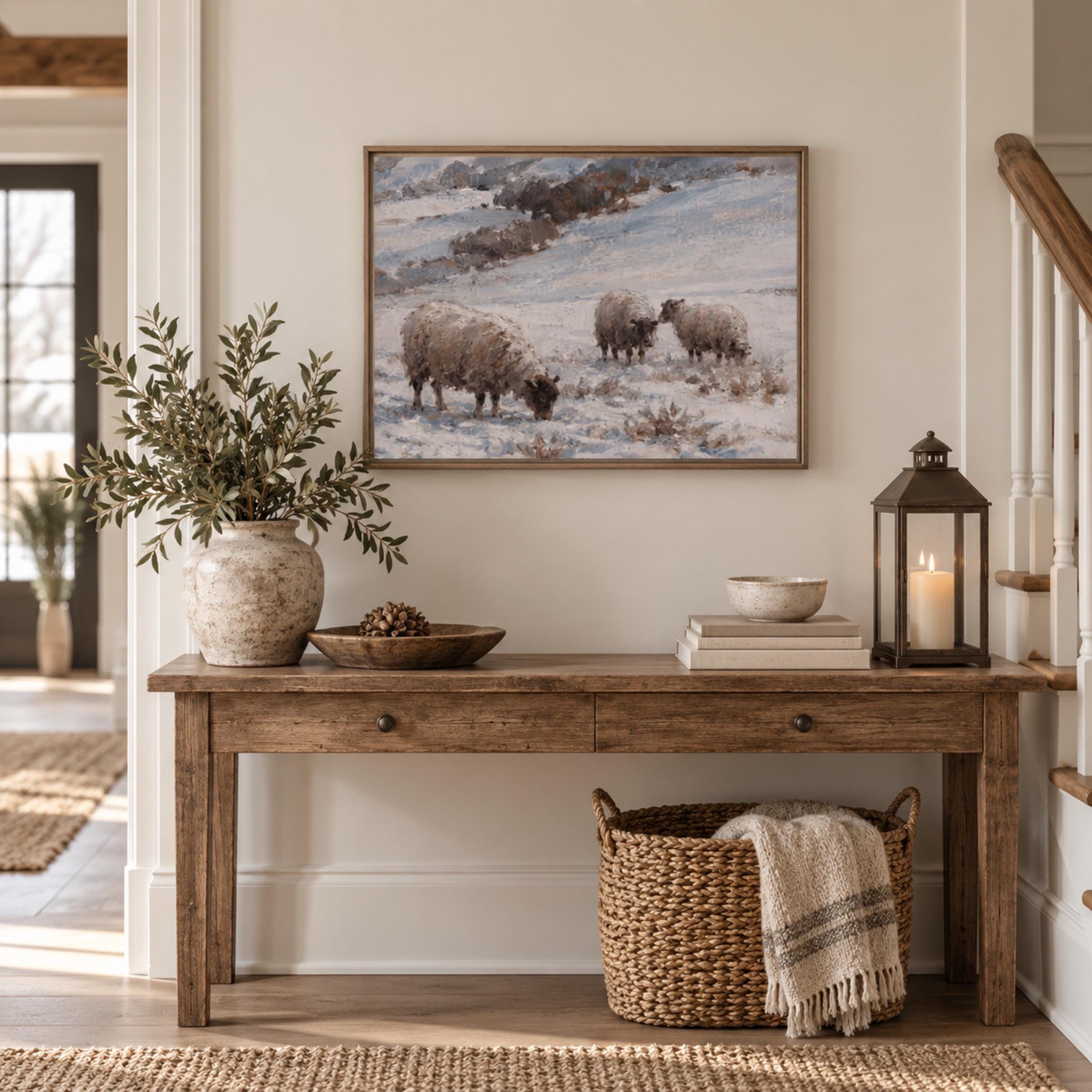 Three Sheep in the Winter Field — image 4