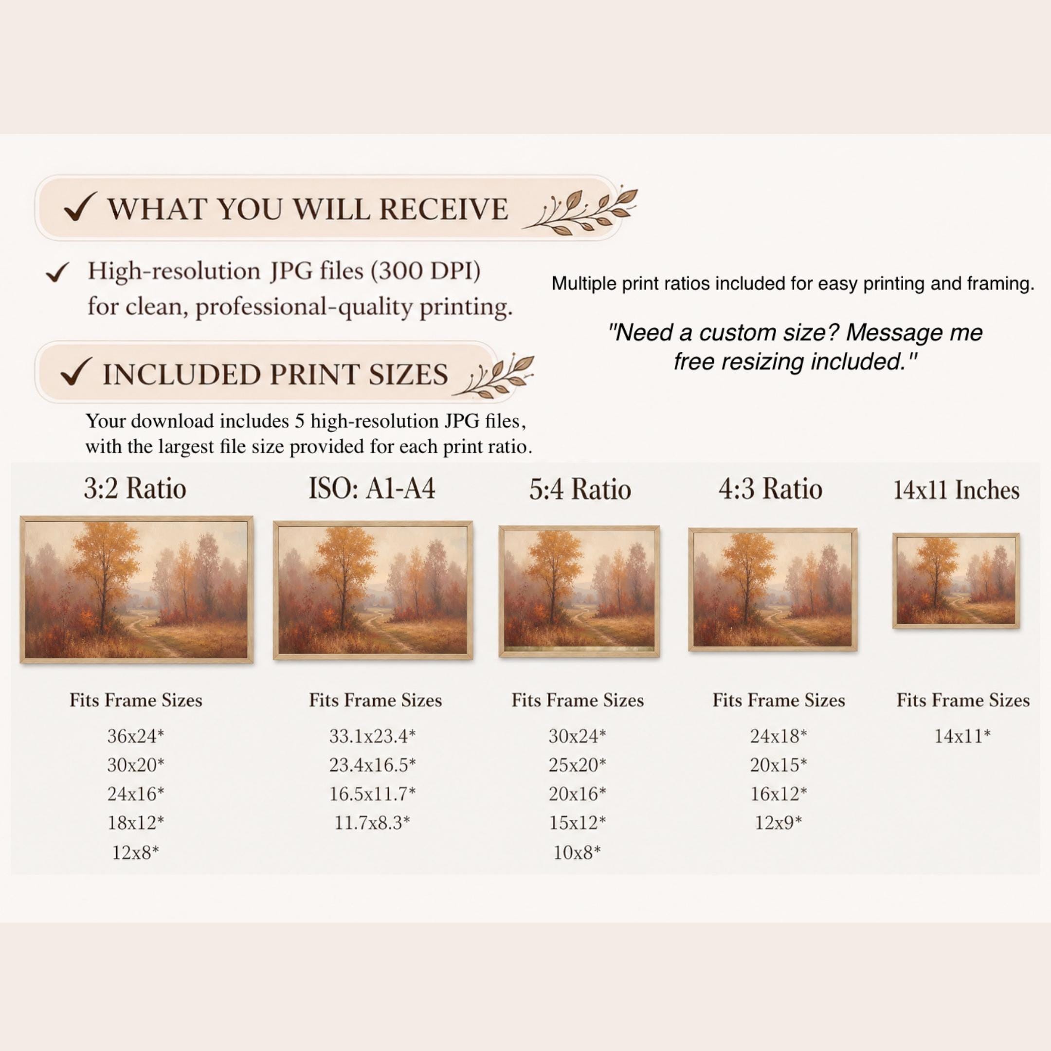 Fall Landscape Wall Art, Autumn Forest Path Print, Warm Rustic Fall Decor (Digital Download) — image 10
