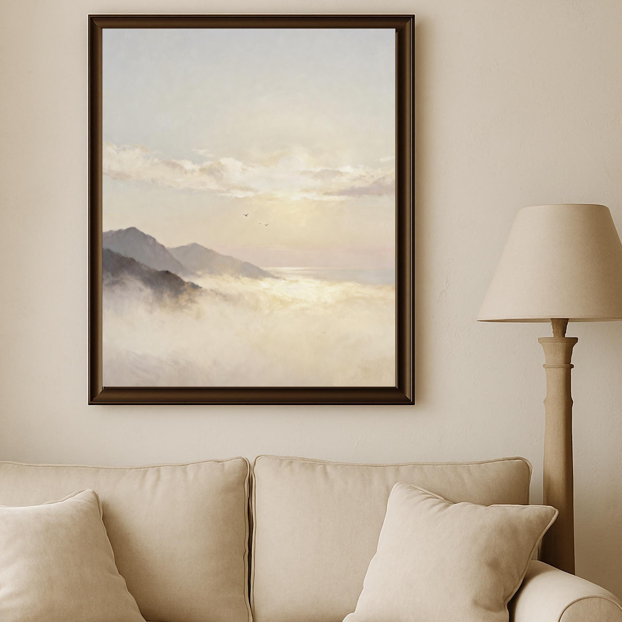 Neutral Coastal Printable Wall Art, Soft Ocean Landscape, Serene Bedroom Decor Digital Download — image 7