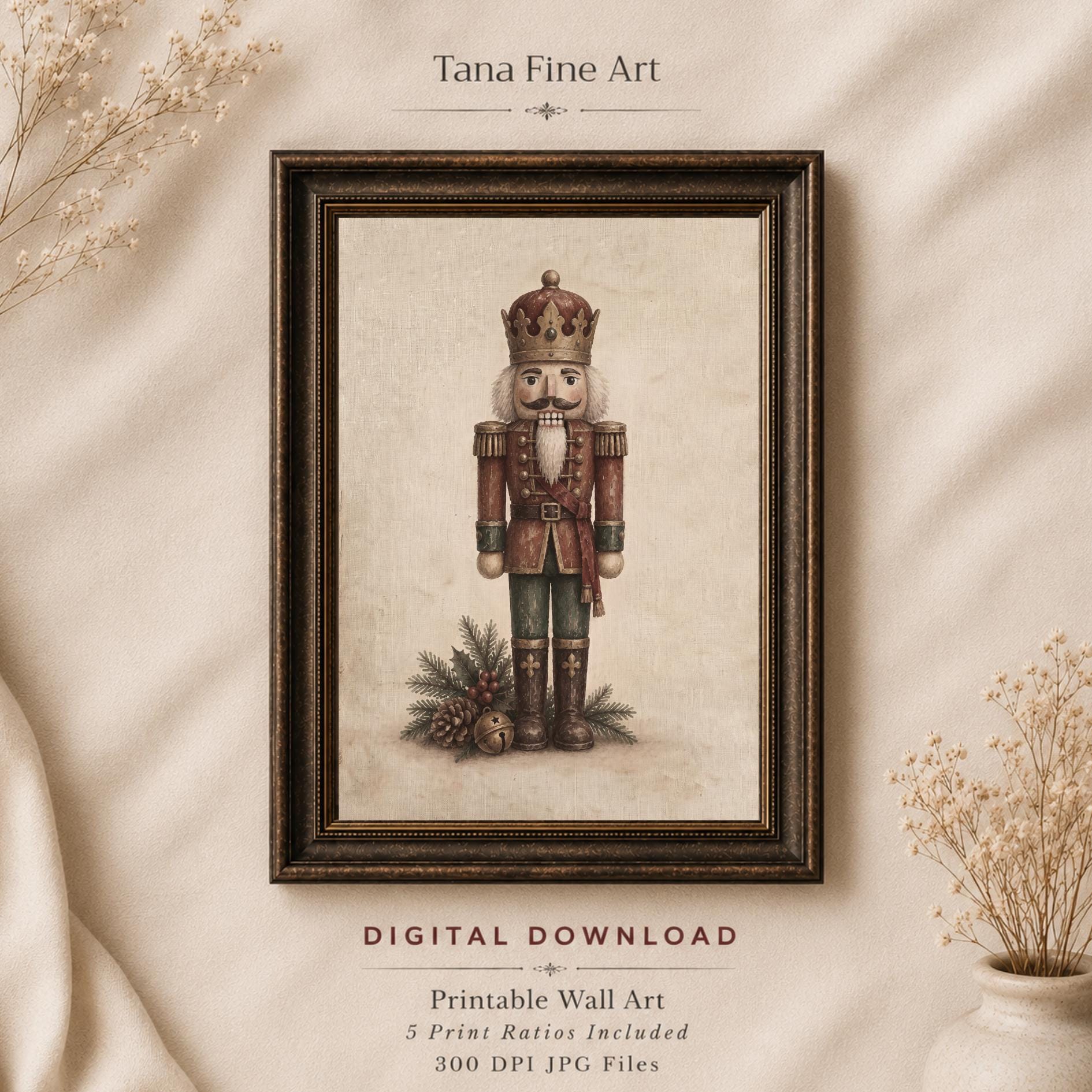 Nutcracker Soldier with Winter Greenery — image 7