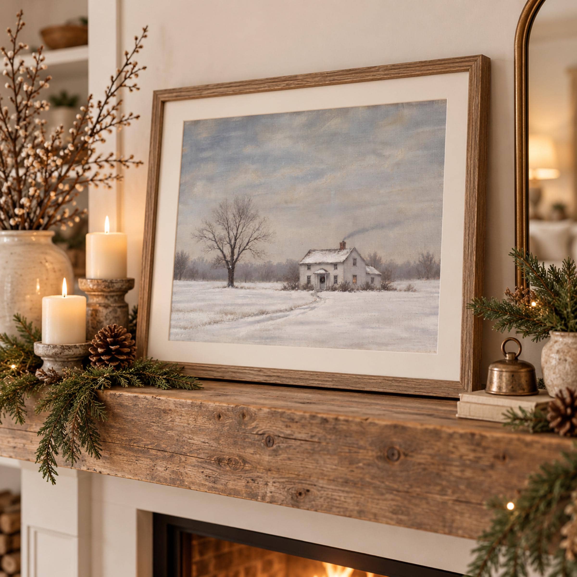 White Farmhouse in the Snow — image 5