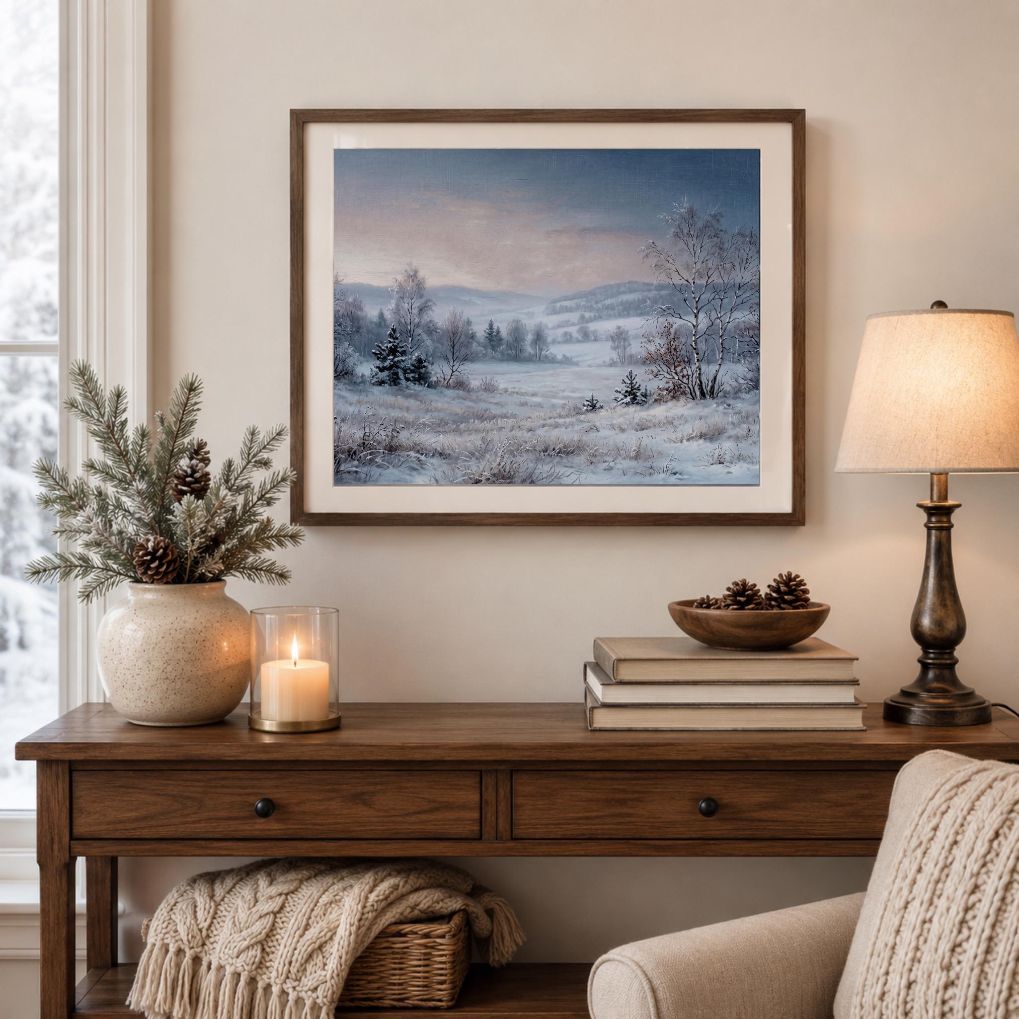Birch Trees beneath a Pastel Winter Sky — image 6