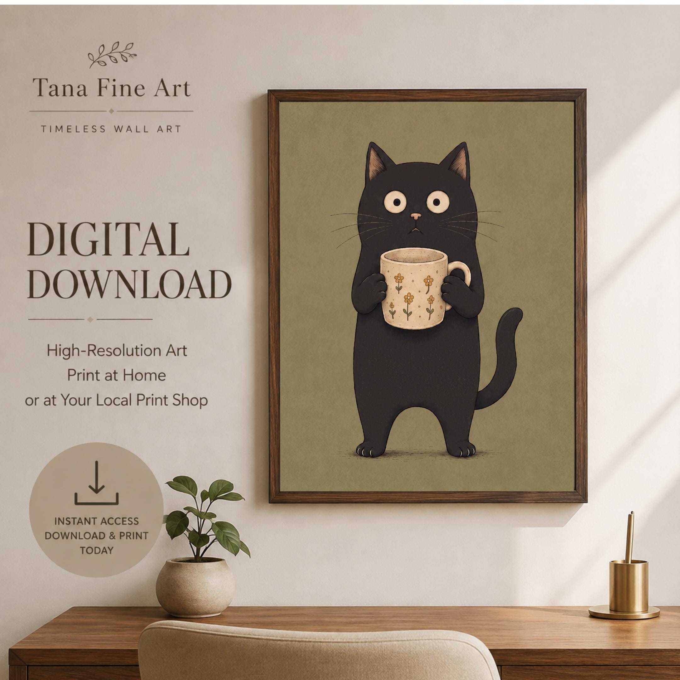 Black Cats & Coffee Cups — Set of 3 — image 6