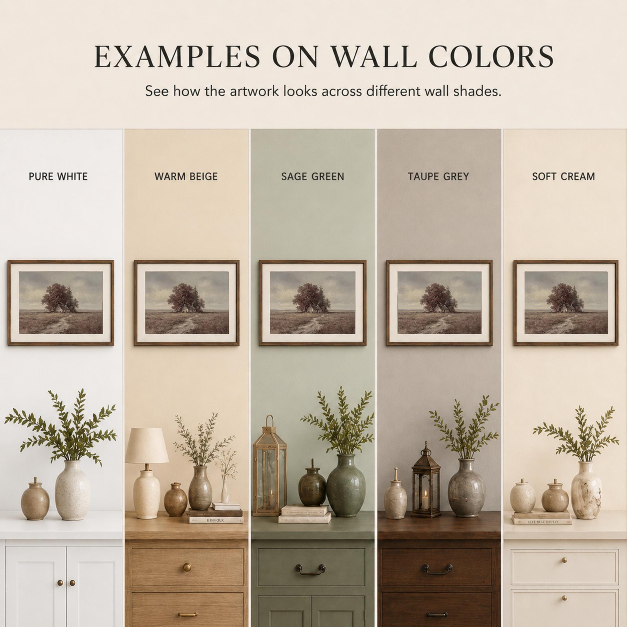 Moody Autumn Cottage Wall Art, Rustic Farmhouse Landscape Print (Fall Digital Download) — image 4