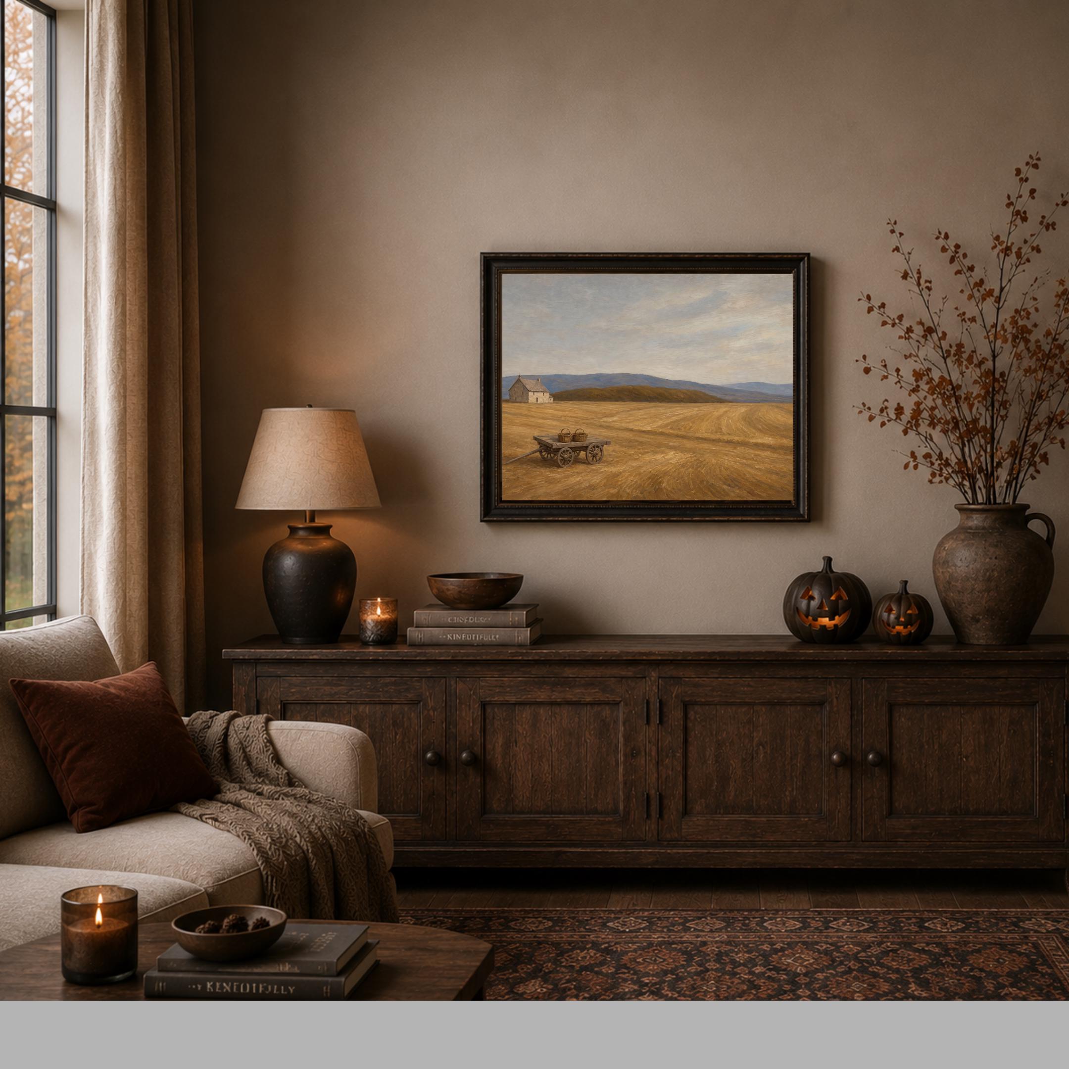 Fall Landscape Wall Art | Rustic Harvest Field Print | Farmhouse Printable Digital Download — image 4