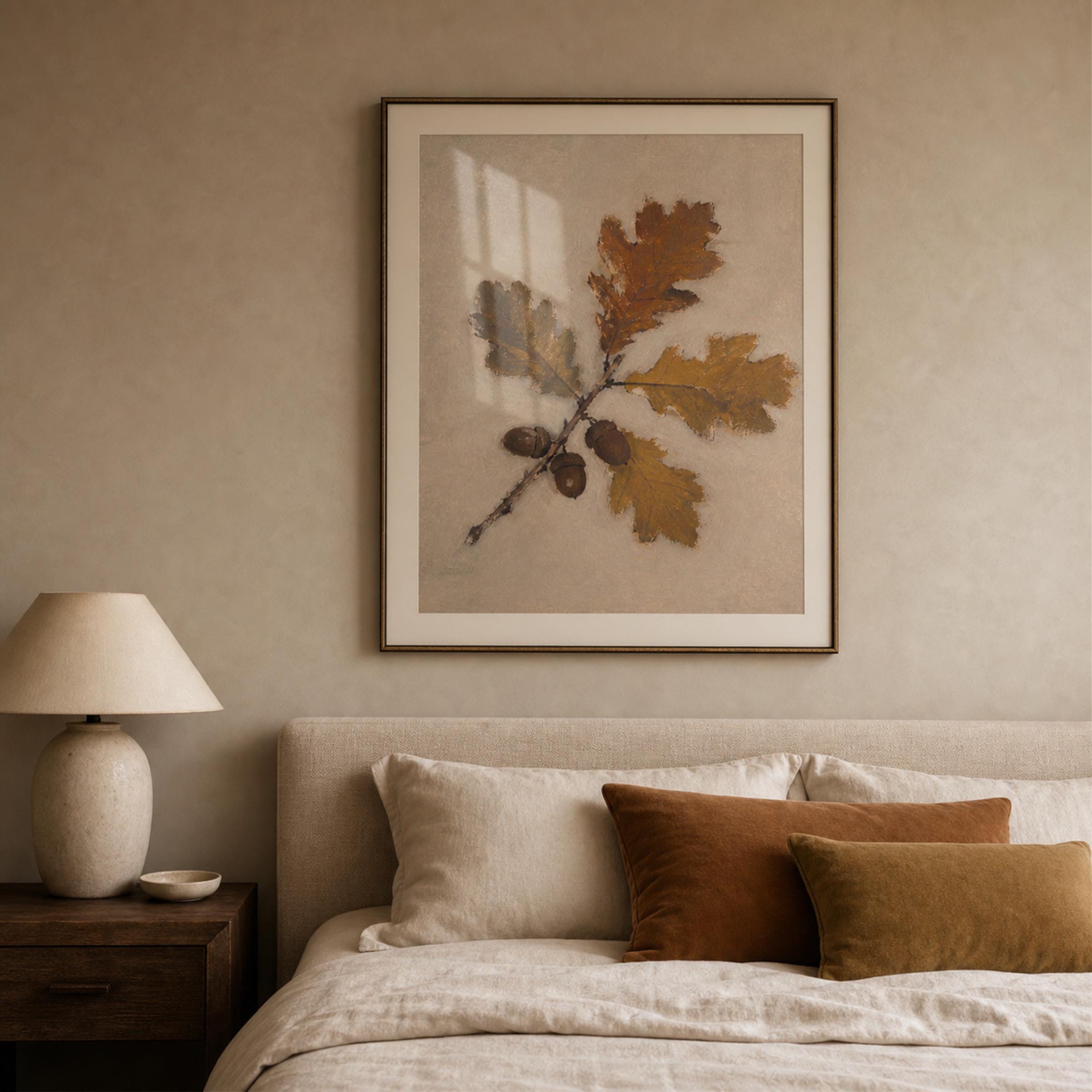 Oak Branch and Acorns Printable Wall Art, Neutral Autumn Botanical Digital Download — image 5