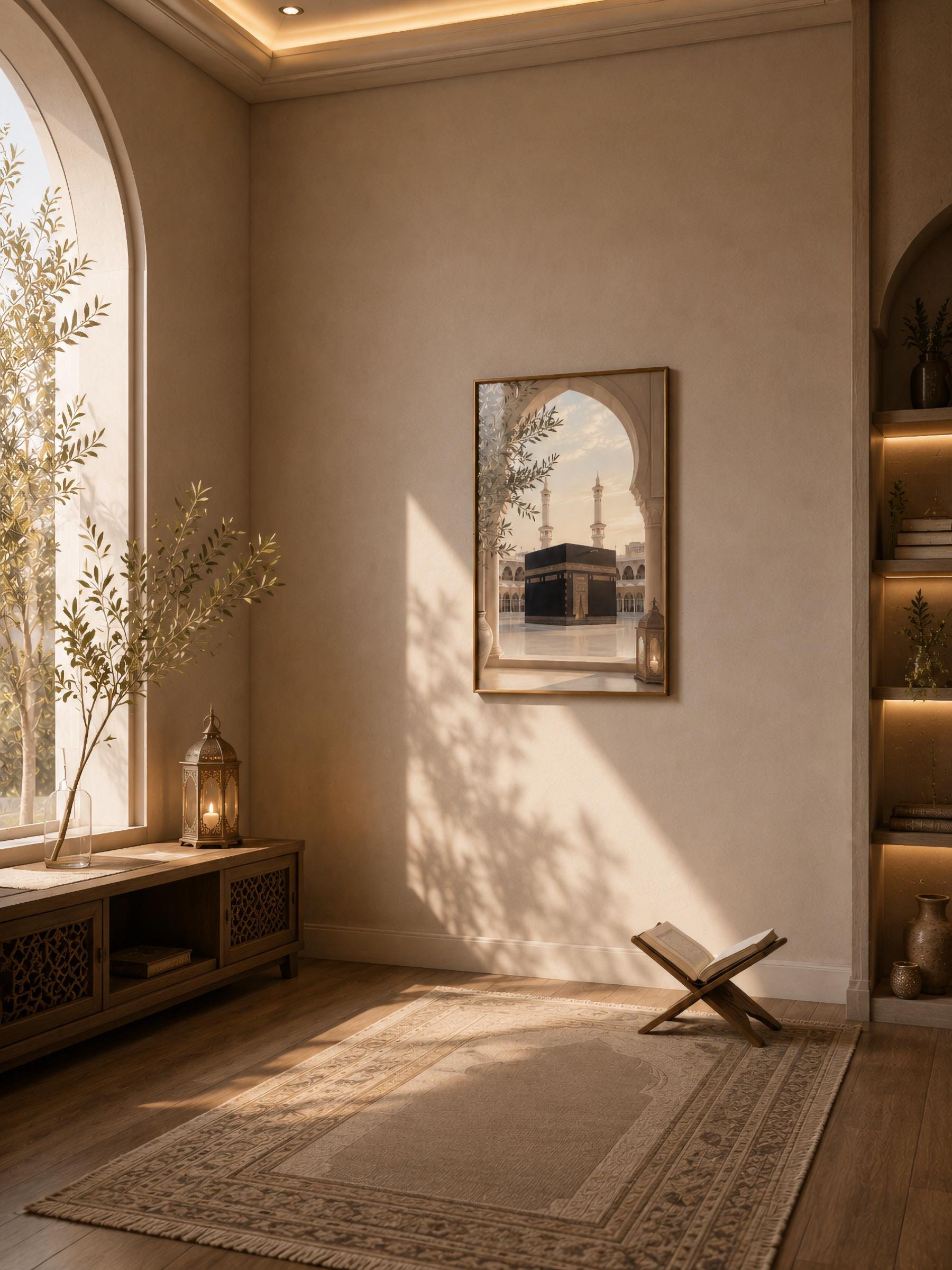 Kaaba View with Olive Branches & Lantern — image 2