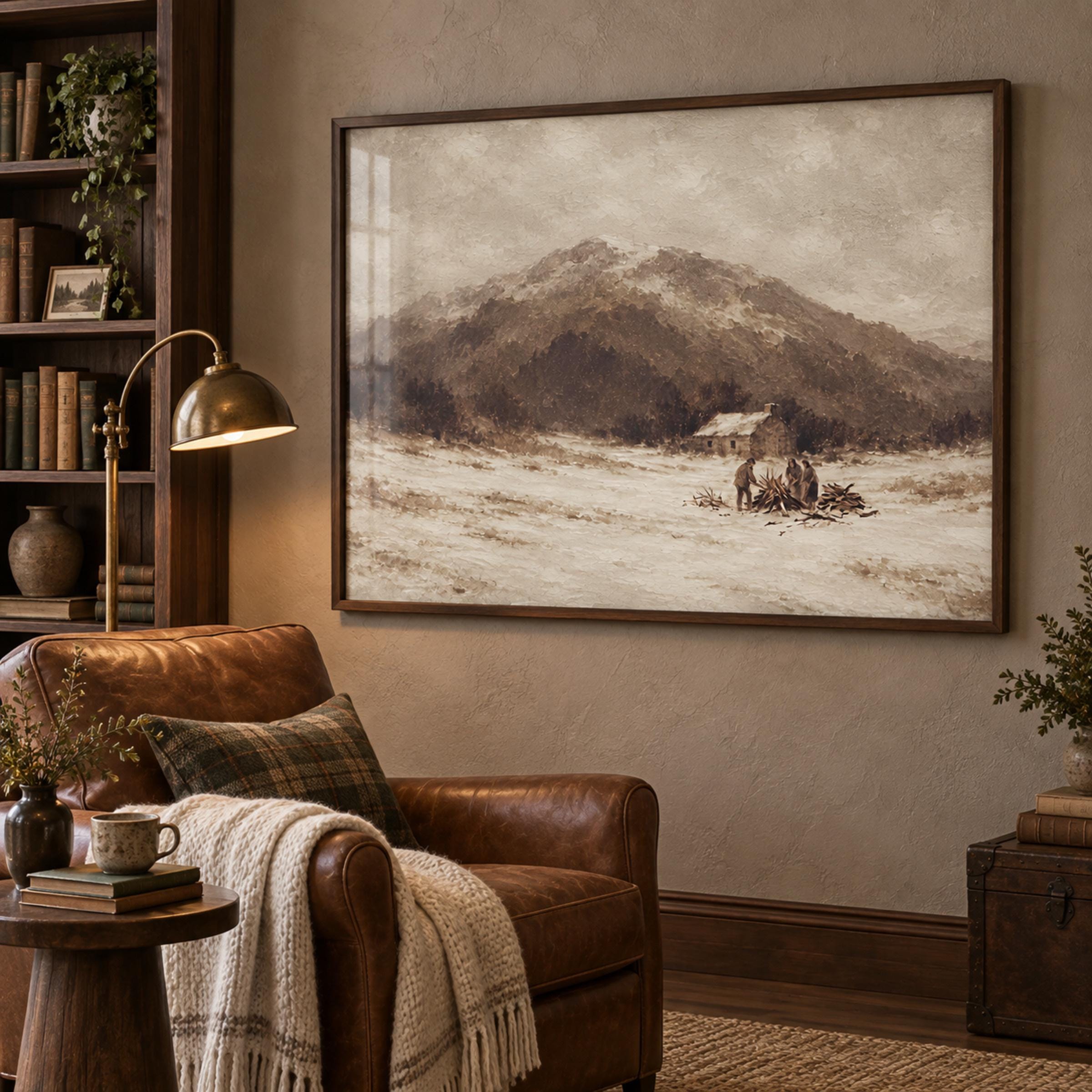 Winter Work beside the Mountain Cottage — image 3
