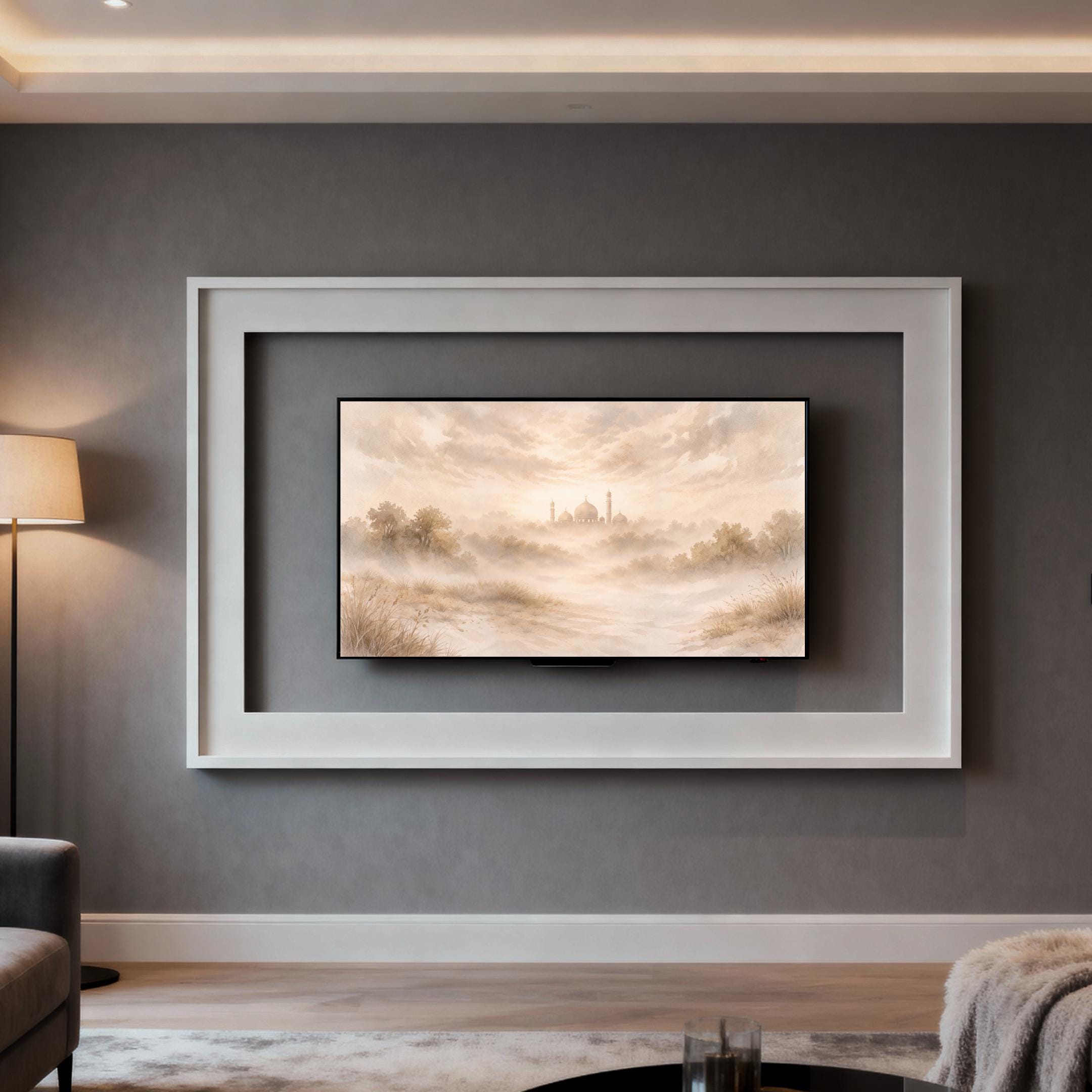 Islamic Frame TV Art | Neutral Desert Mosque Landscape | Digital Download — image 6