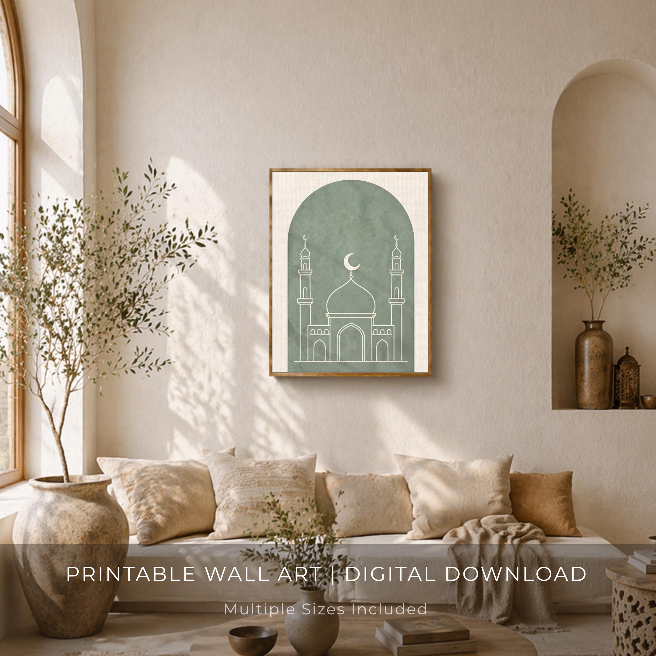 Minimal Mosque Lines within a Sage Arch — image 3