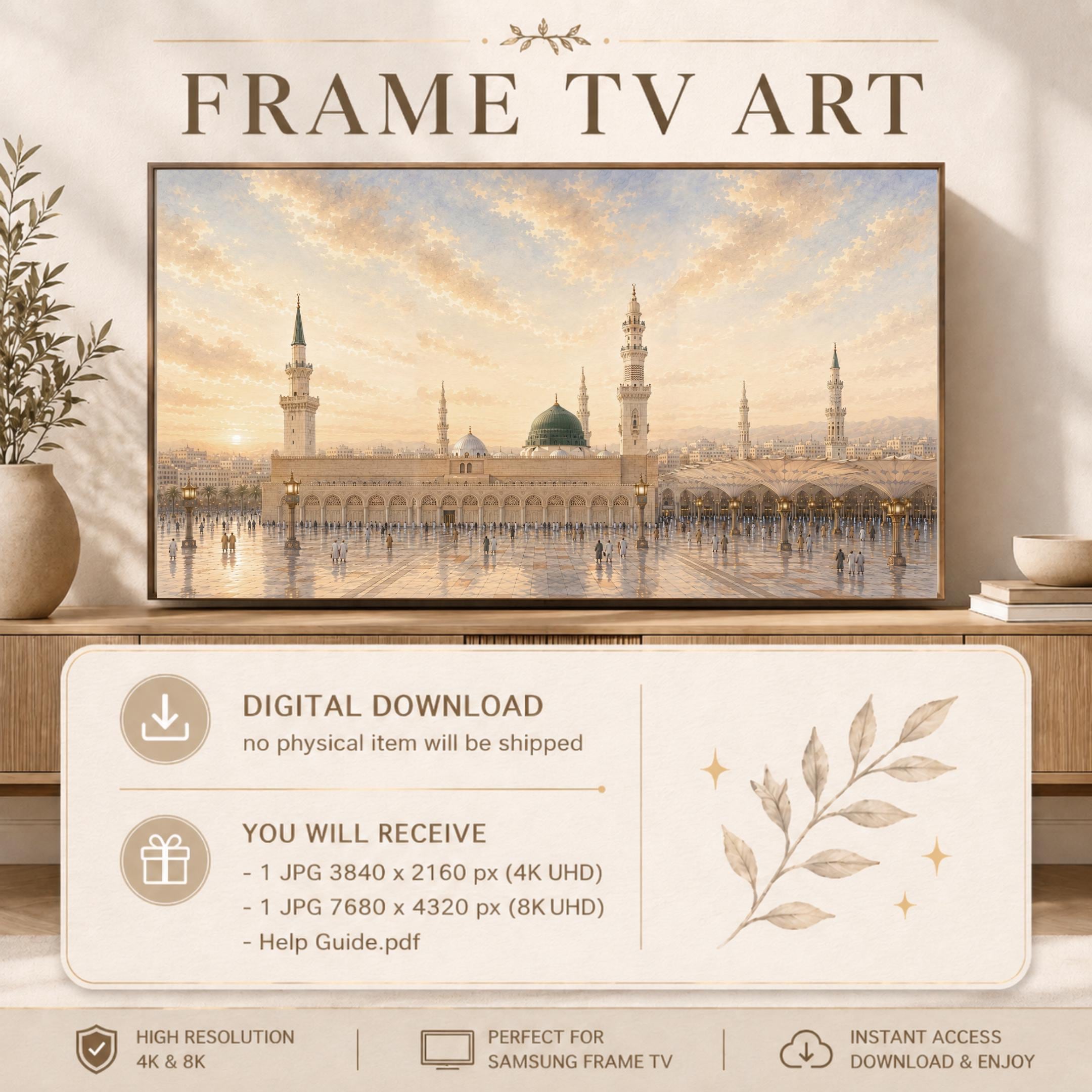 Medina Mosque Frame TV Art | Islamic Inspired Samsung The Frame 4K Instant Download — image 3