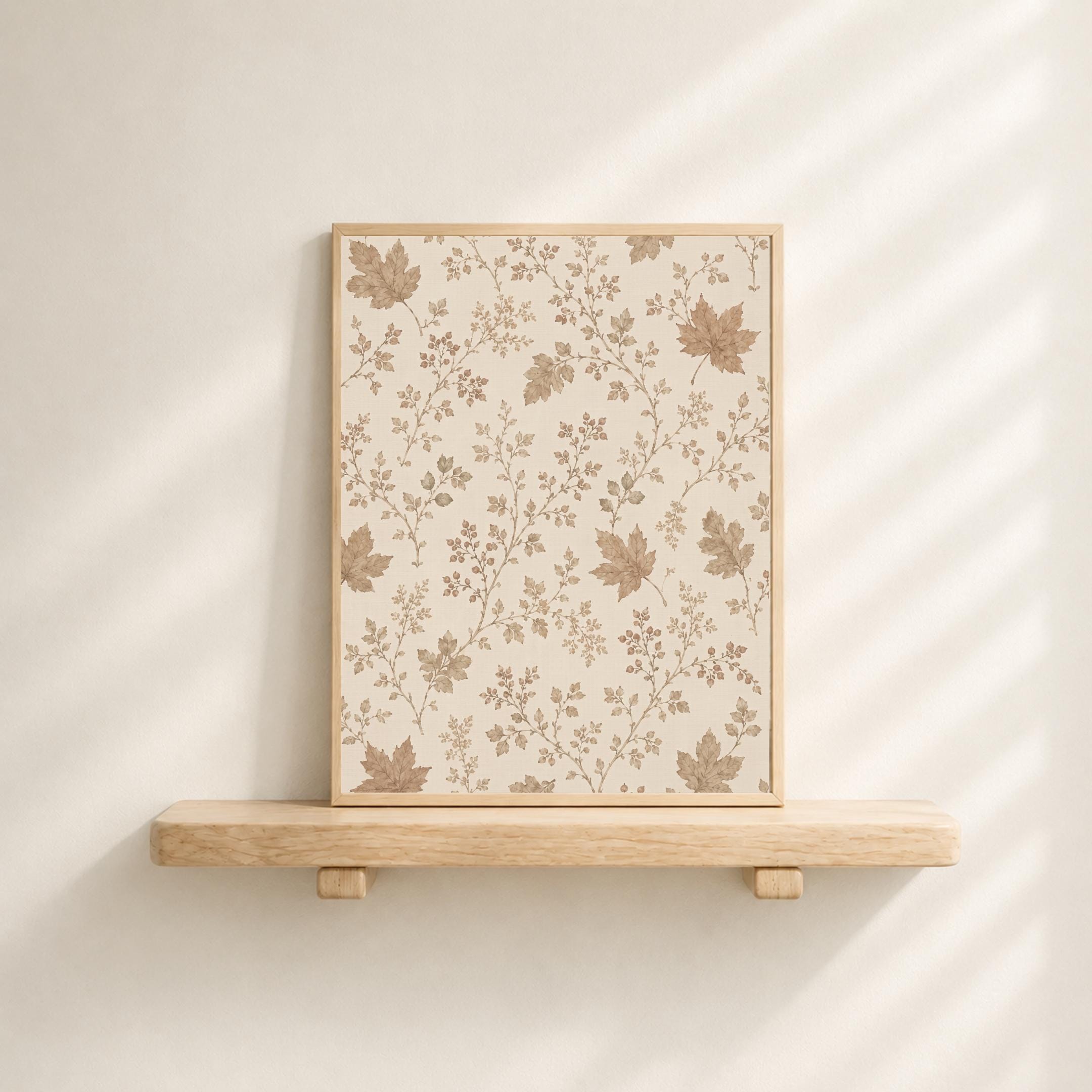 Fall Botanical Pattern Wall Art | Autumn Leaf Print | Neutral Cottage Decor Printable Digital Download — image 8