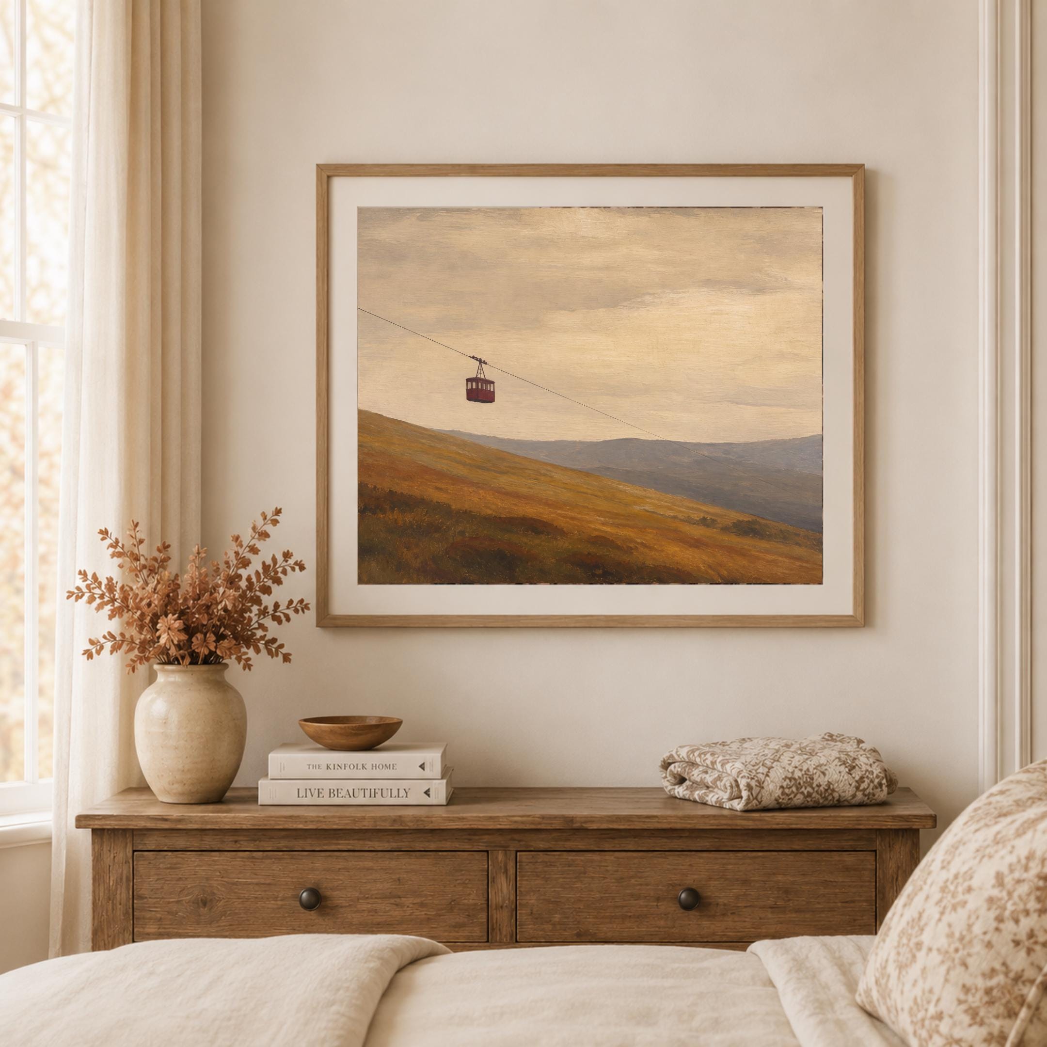 Vintage Mountain Landscape Wall Art | Neutral Countryside Print | Rustic Printable Digital Download — image 6