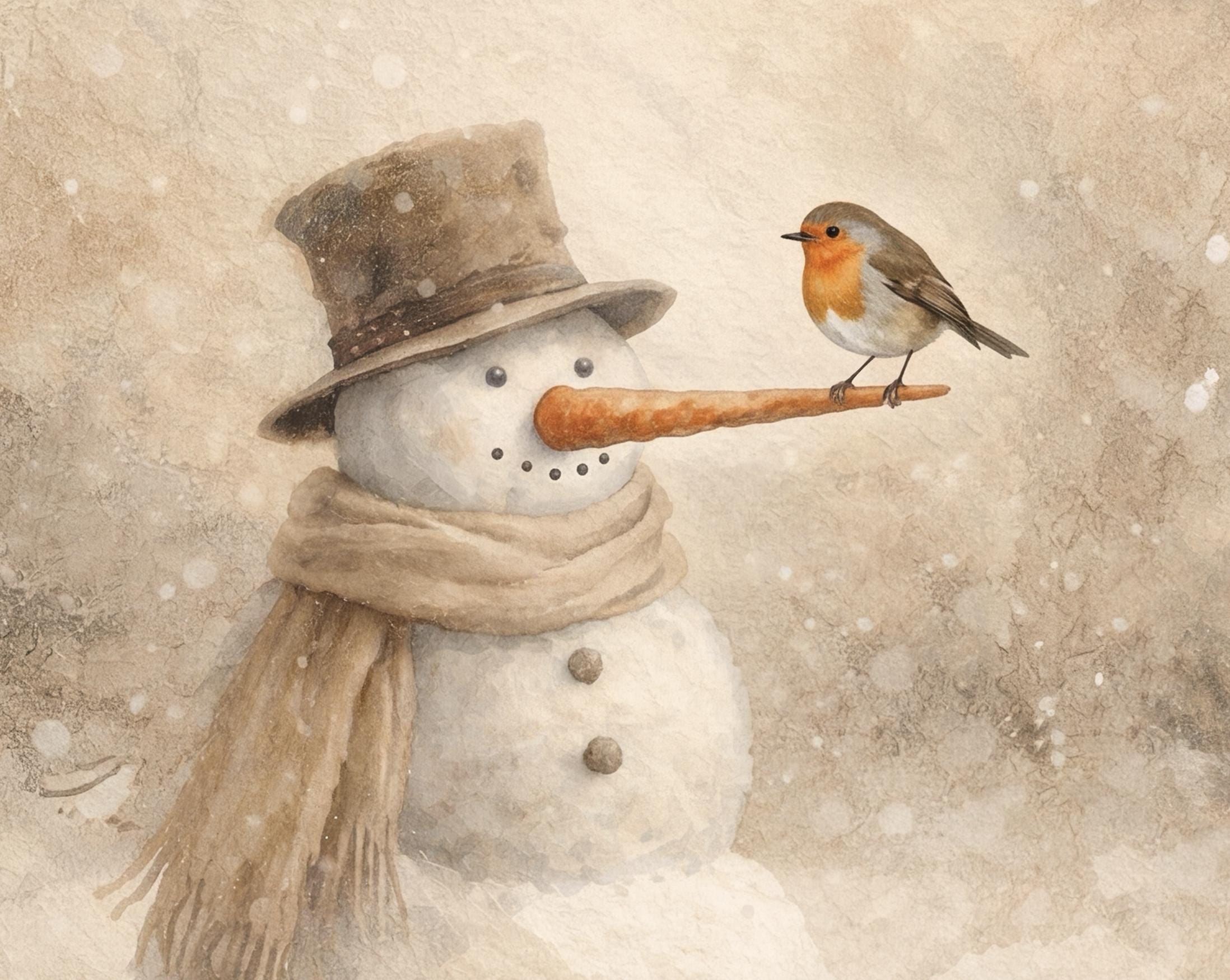 Snowman Wall Art Printable | Neutral Winter Animal Print | Cozy Christmas Decor (Digital Download) — image 4