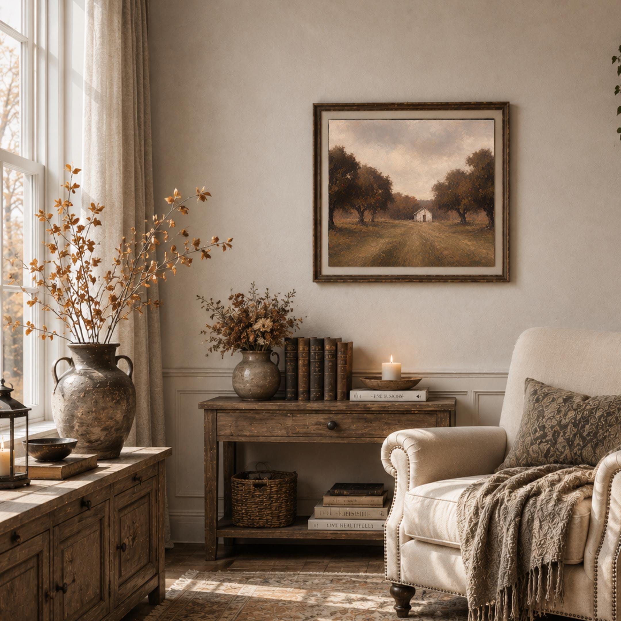 Fall Orchard Wall Art | Rustic Apple Grove Print | Autumn Printable Digital Download — image 5